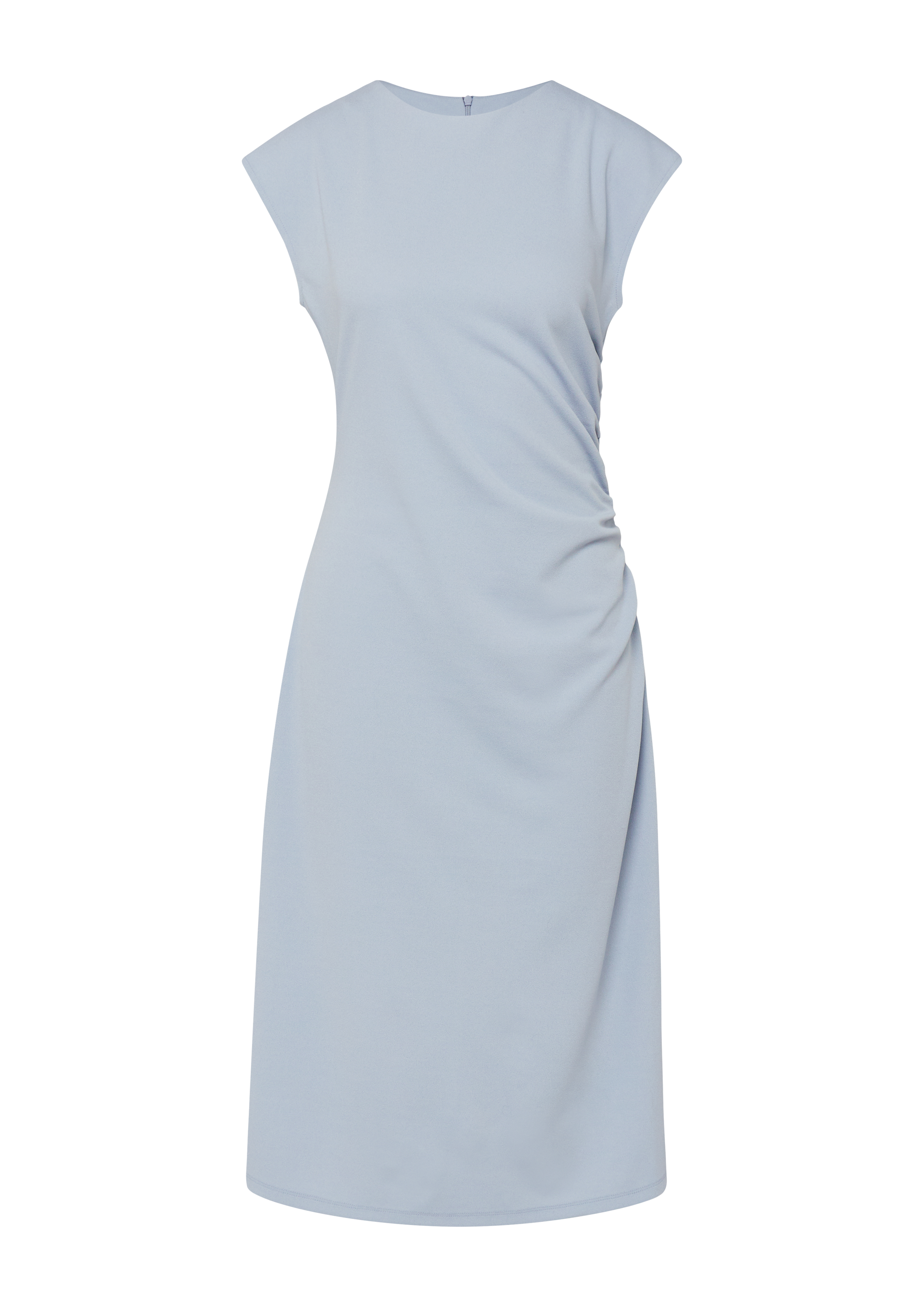 Ärmelloses Midi-Kleid im Slim Fit und seitlicher Raffung 