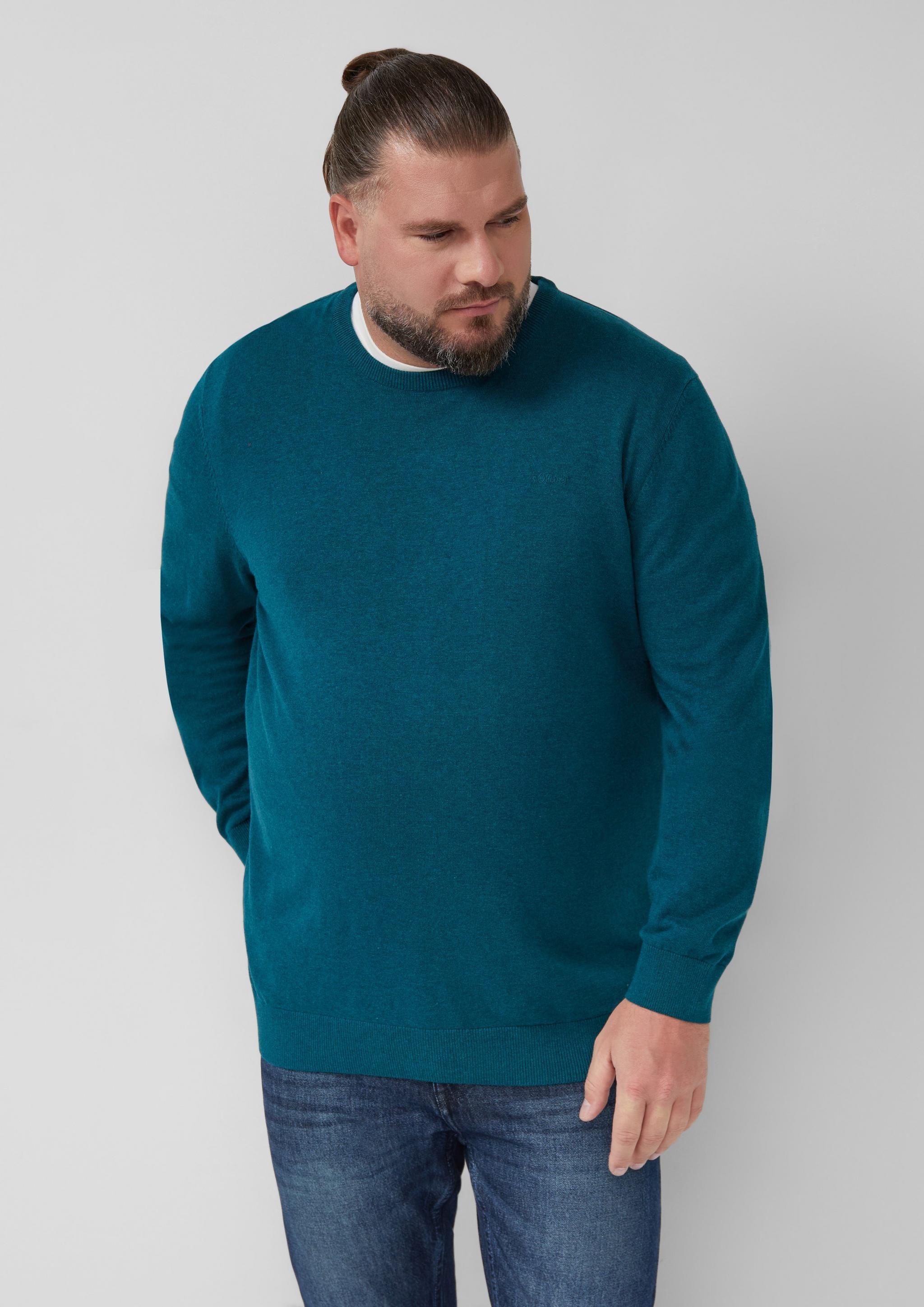 Moški Pleten pulover v barvi petrol od s.Oliver Men Big Sizes