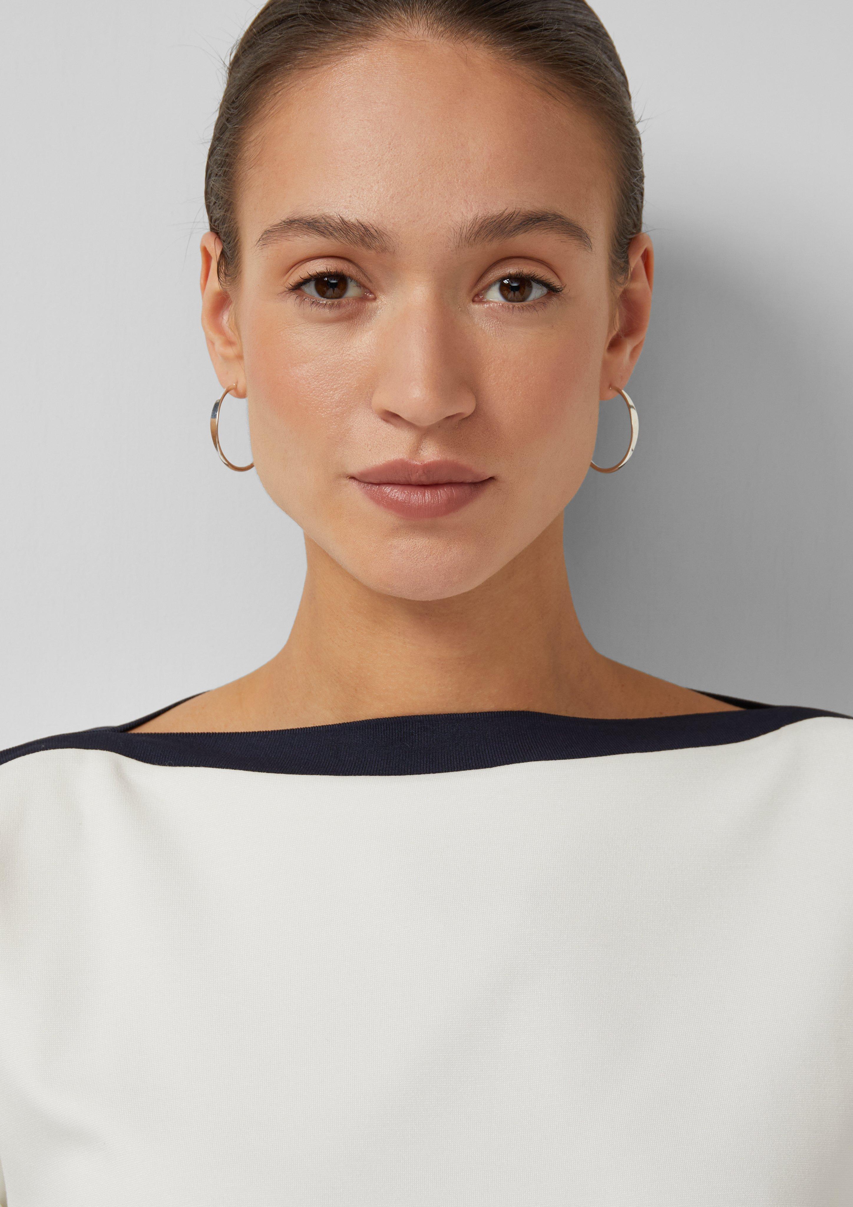 Thumbnail - Shirt im Relaxed Fit mit U-Boot-Ausschnitt und 3/4-Ärmeln