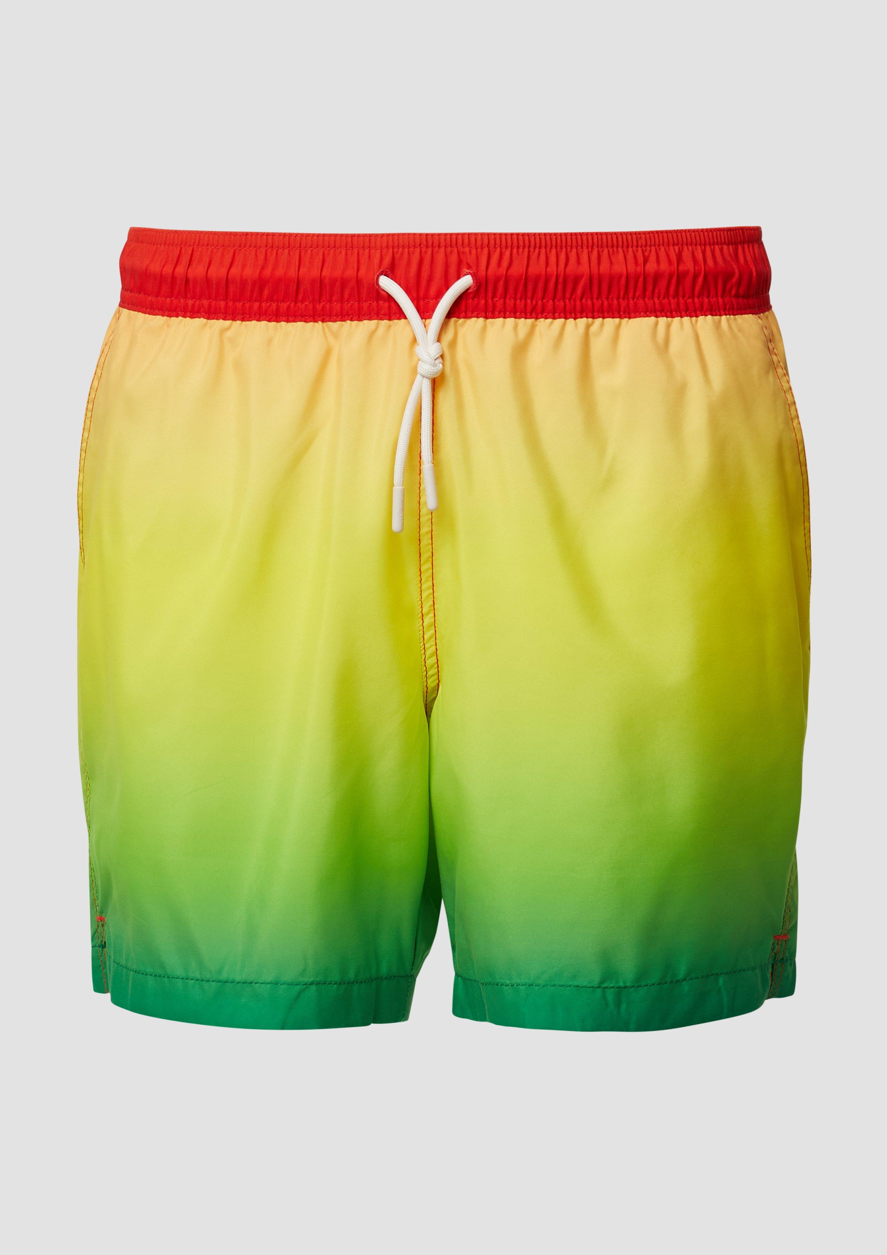 s.Oliver - Badehose mit Pride-Motiv, Herren, gelb|mehrfarbig