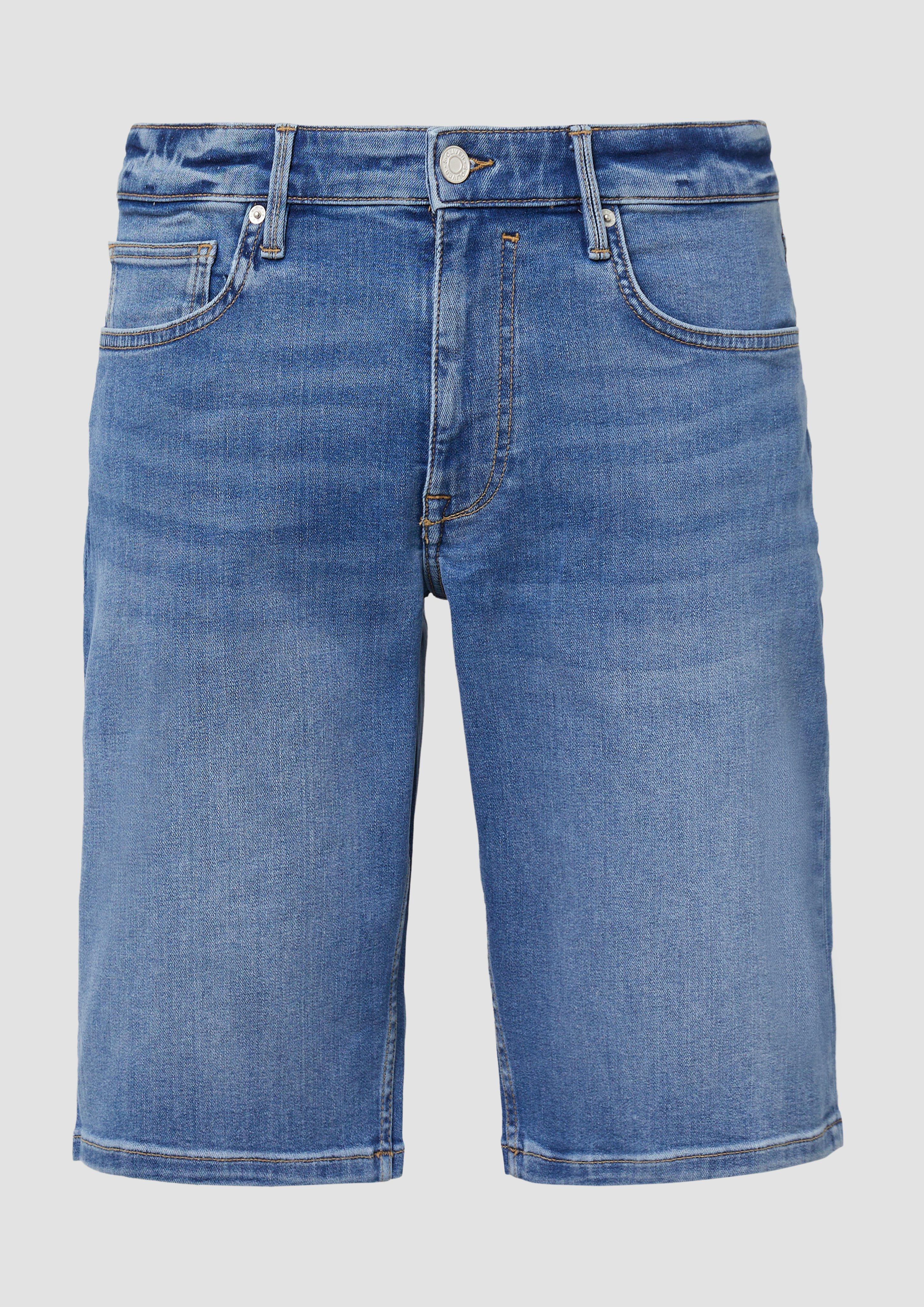 s.Oliver - Jeans-Shorts / Regular Fit / Mid Rise / Straight Leg / Pride-Motiv, Herren, blau