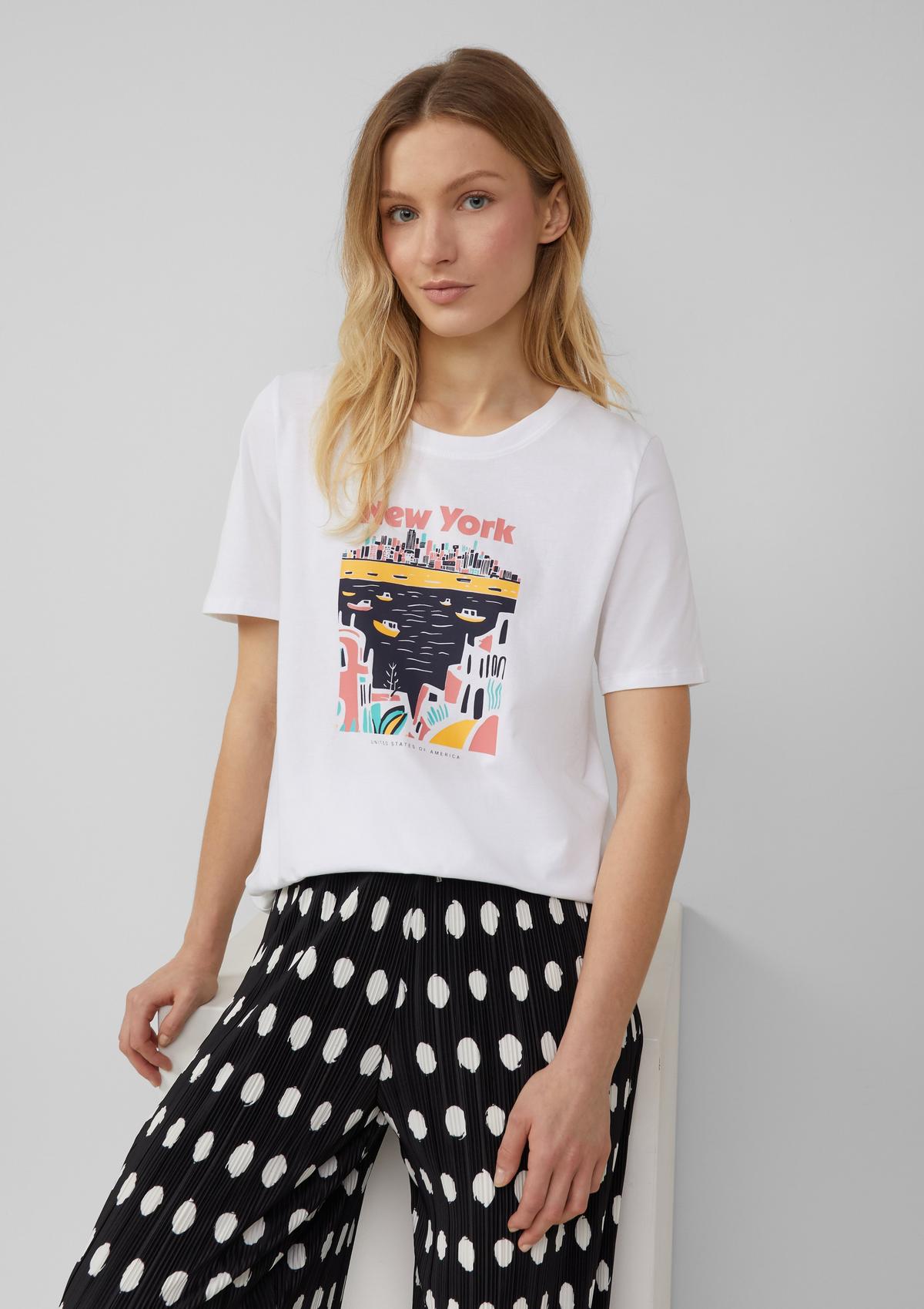 T-shirt with front print - white | s.Oliver