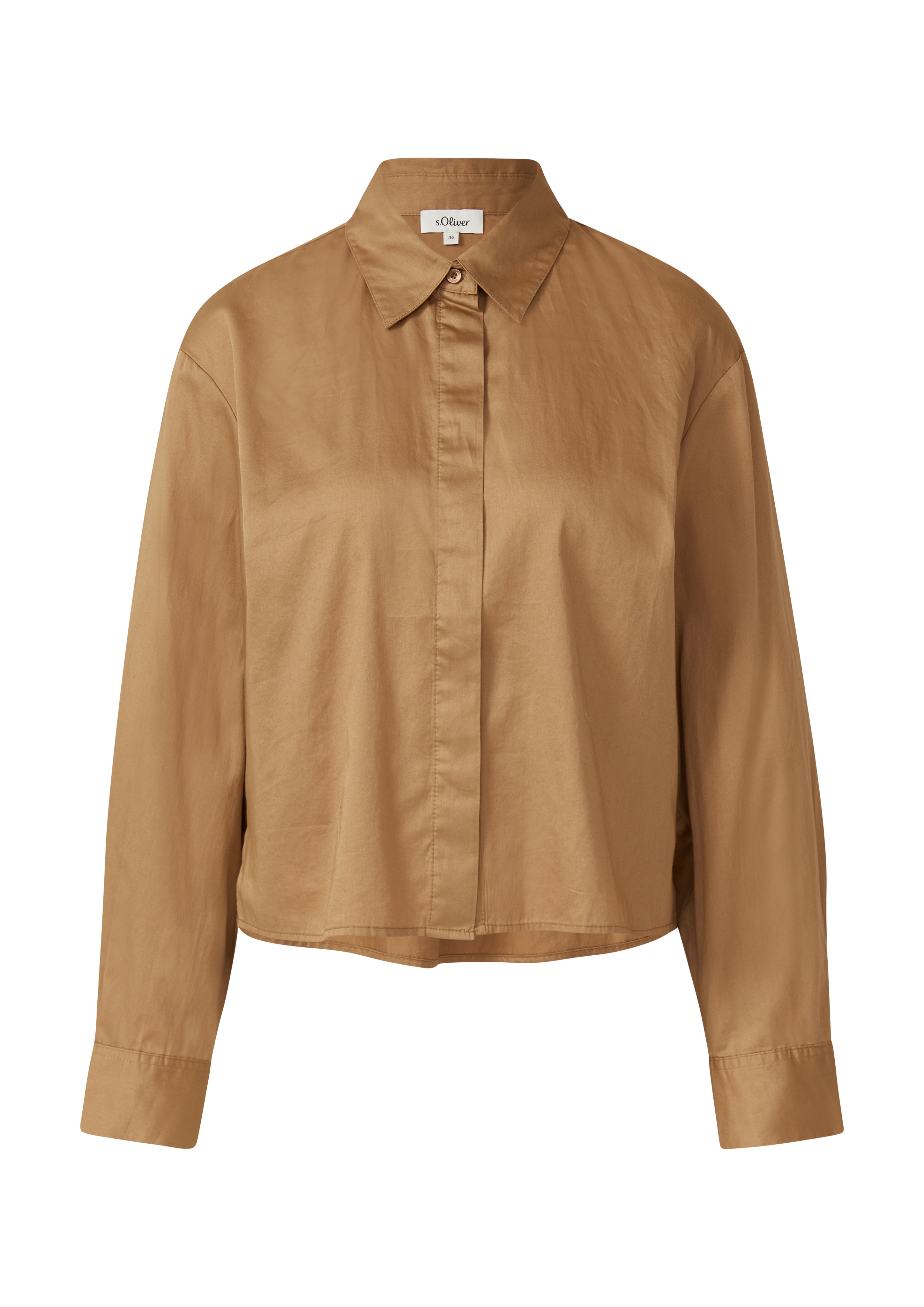 Verkürzte Bluse mit verdeckter Knopfleiste
