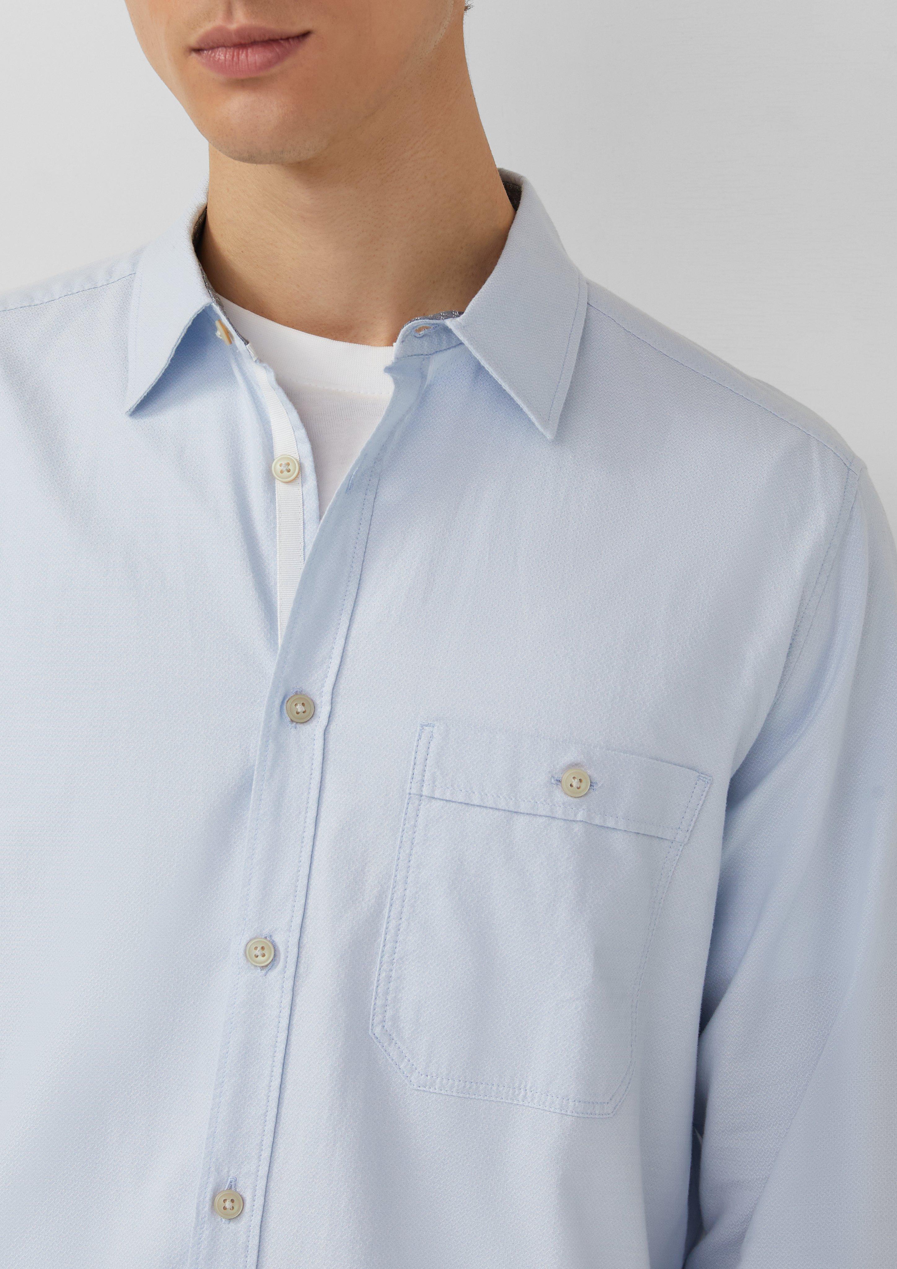 Regular Fit: Gemustertes Langarmhemd mit Kentkragen