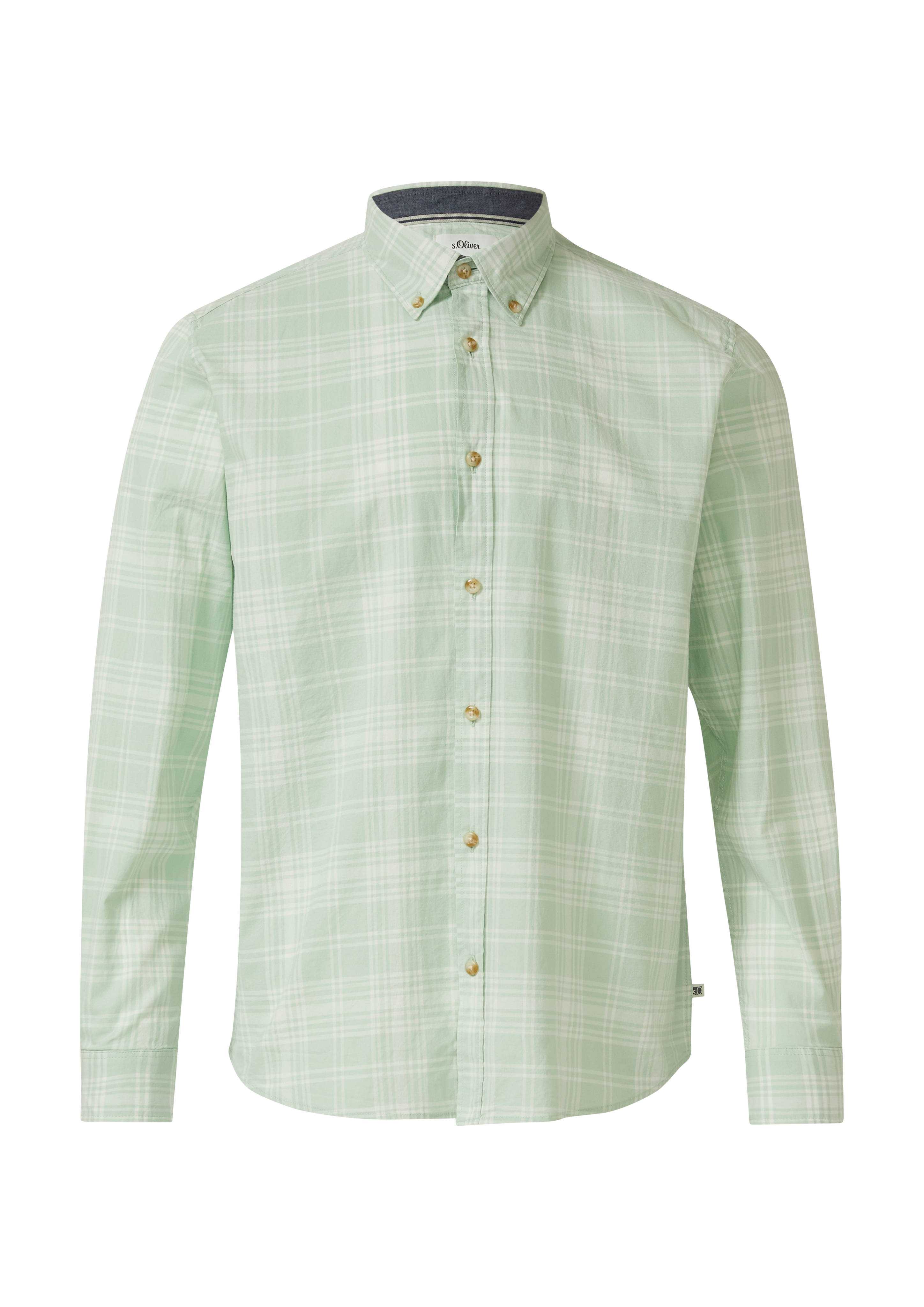 Regular fit: geruit katoenen overhemd met button-down kraag