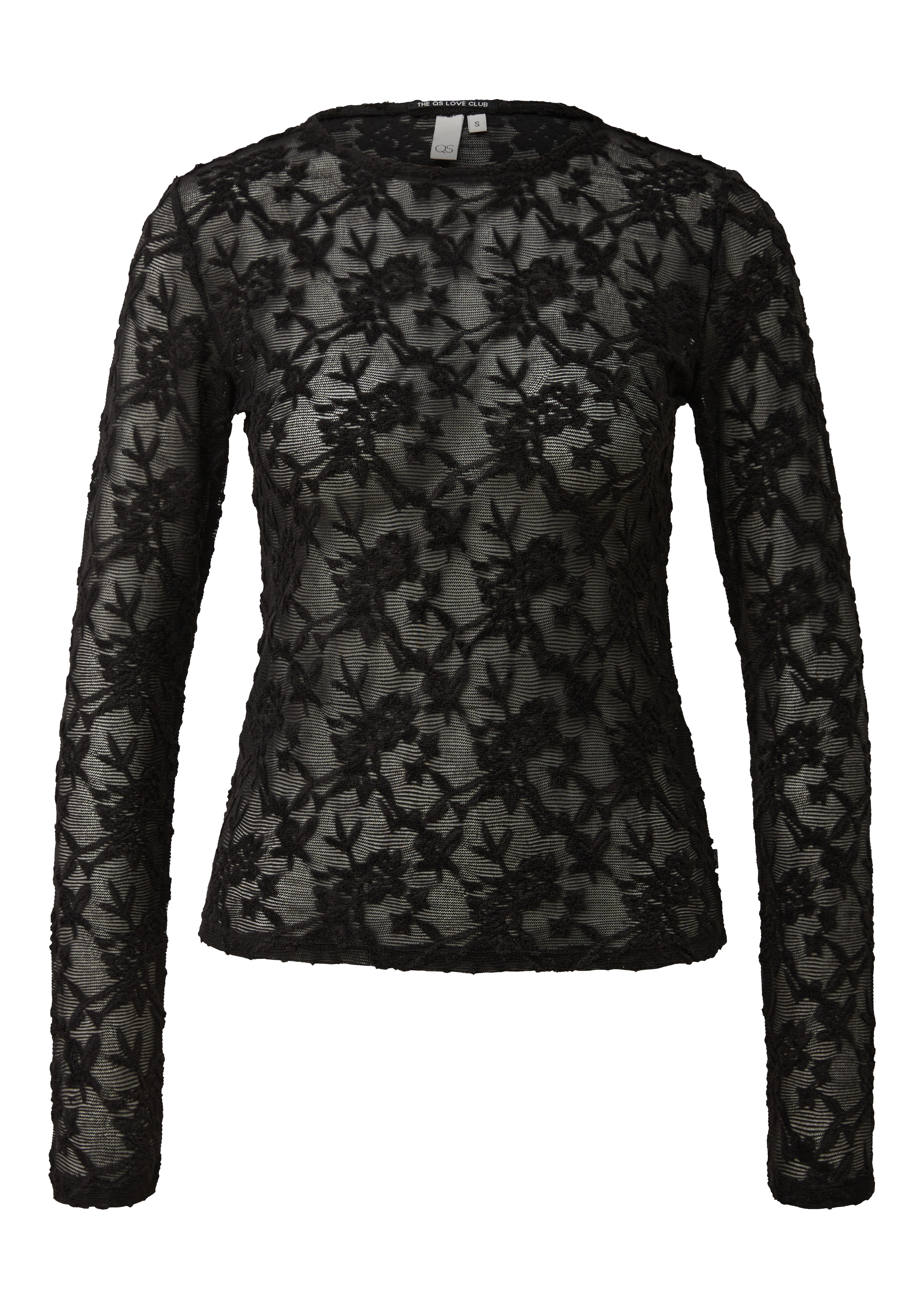 Qs Langarmshirt Aus Weicher Spitze