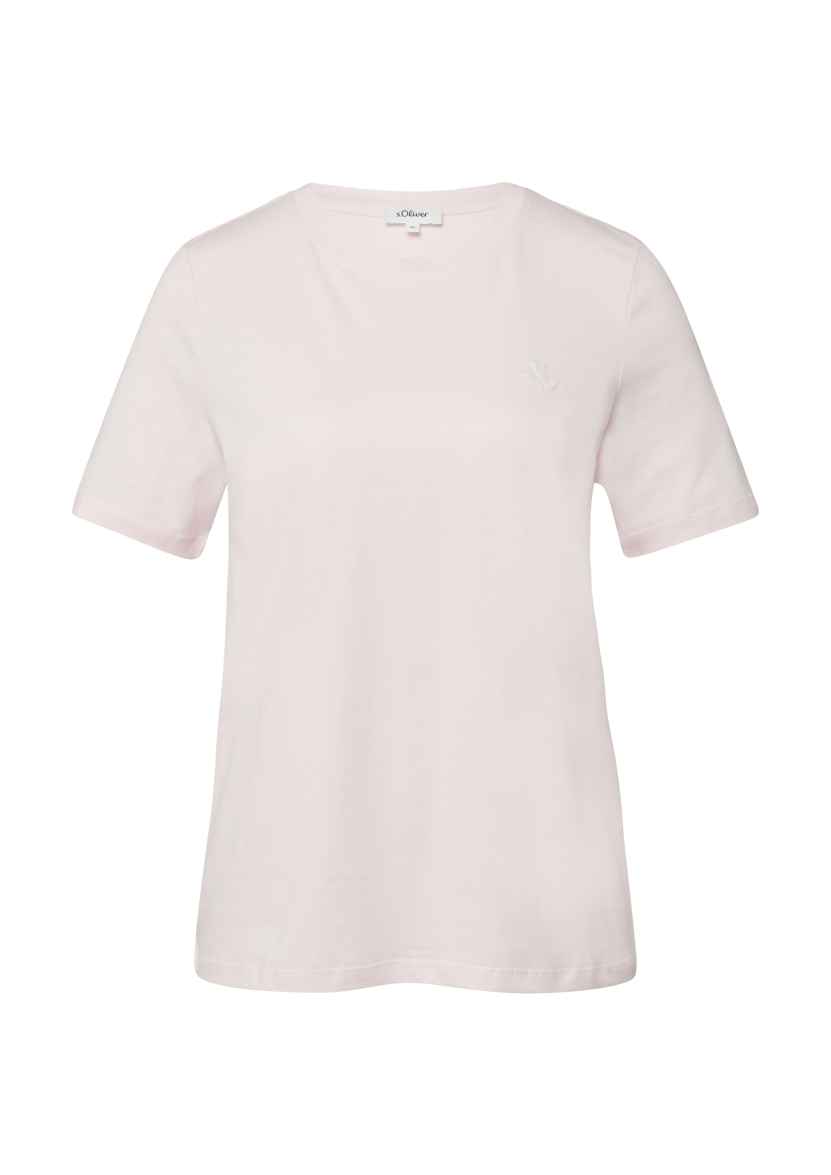 Regular fit T-shirt van jersey met hartjesborduursel