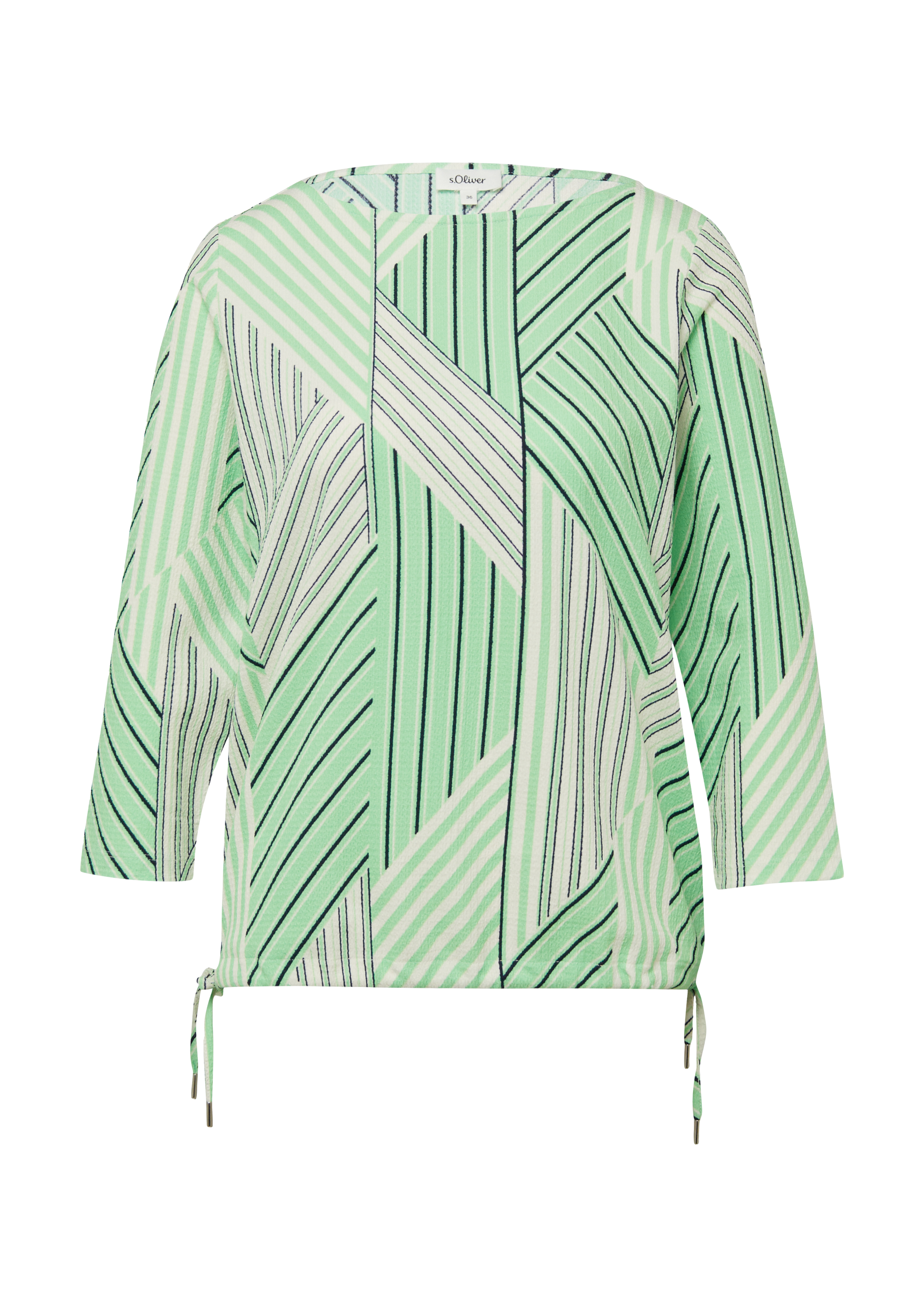 Gestructureerde overhemdblouse met boothals