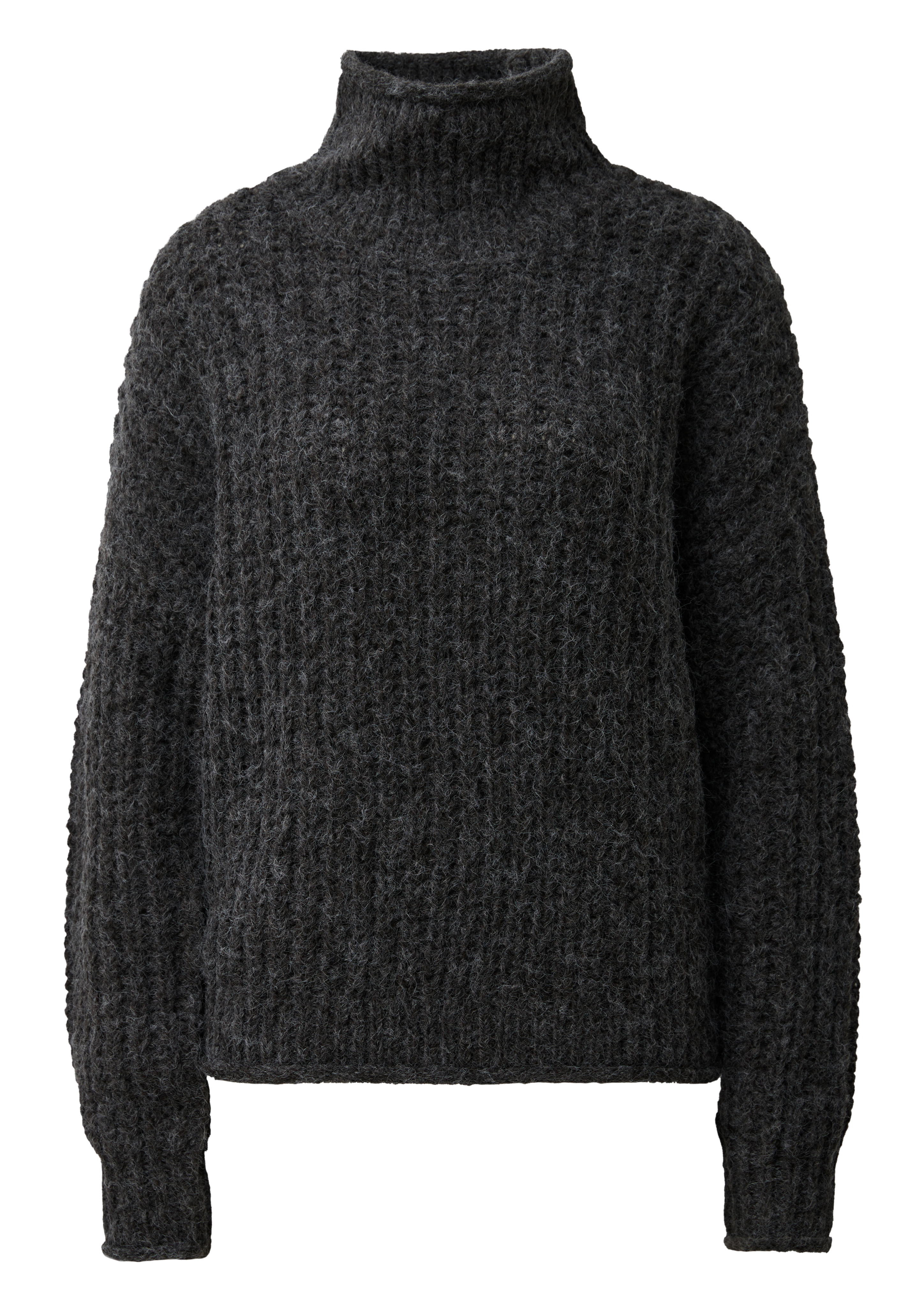Flauschiger Oversize-Pullover mit Rollkragen