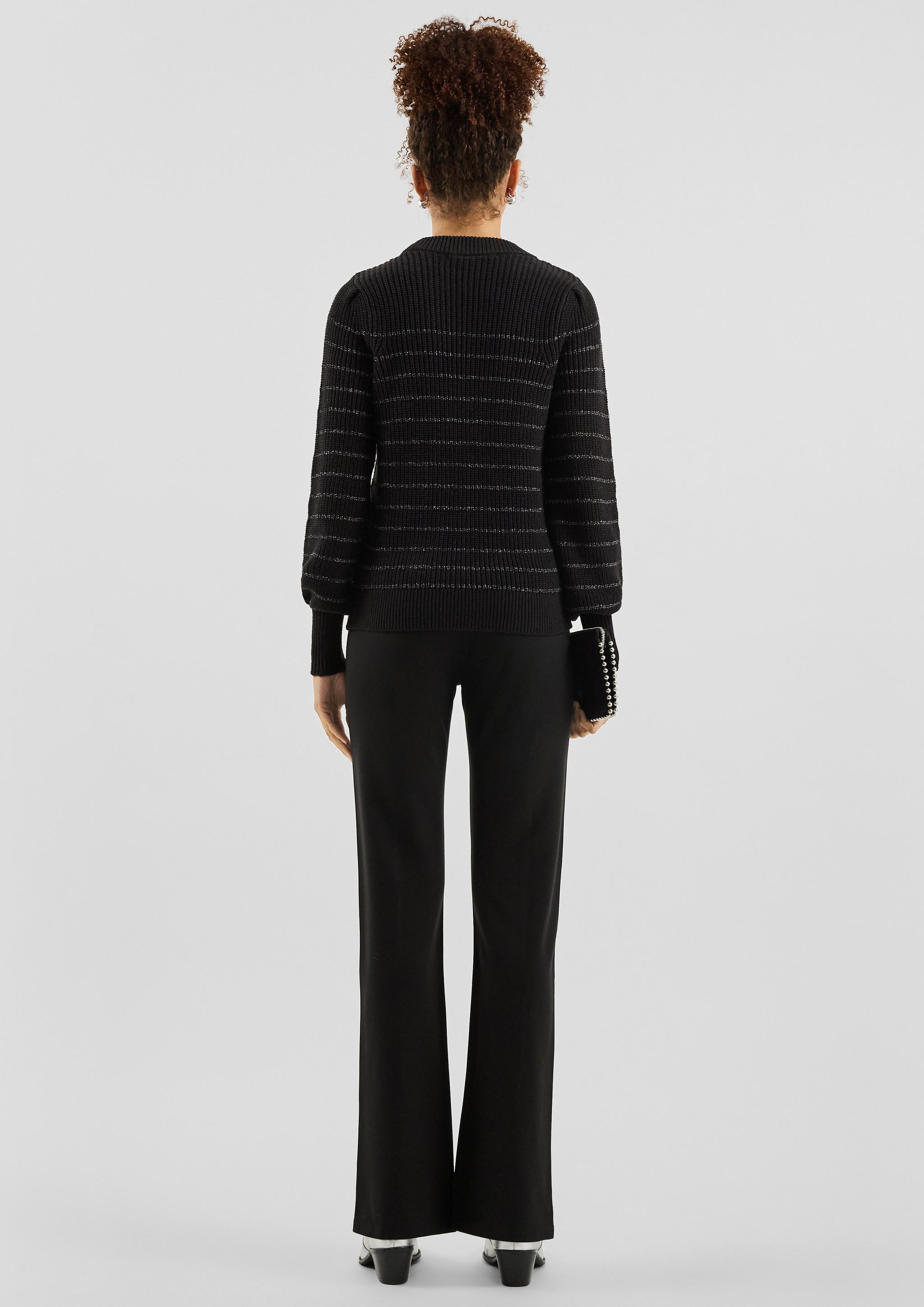 Women Knitted pullover in black by QS