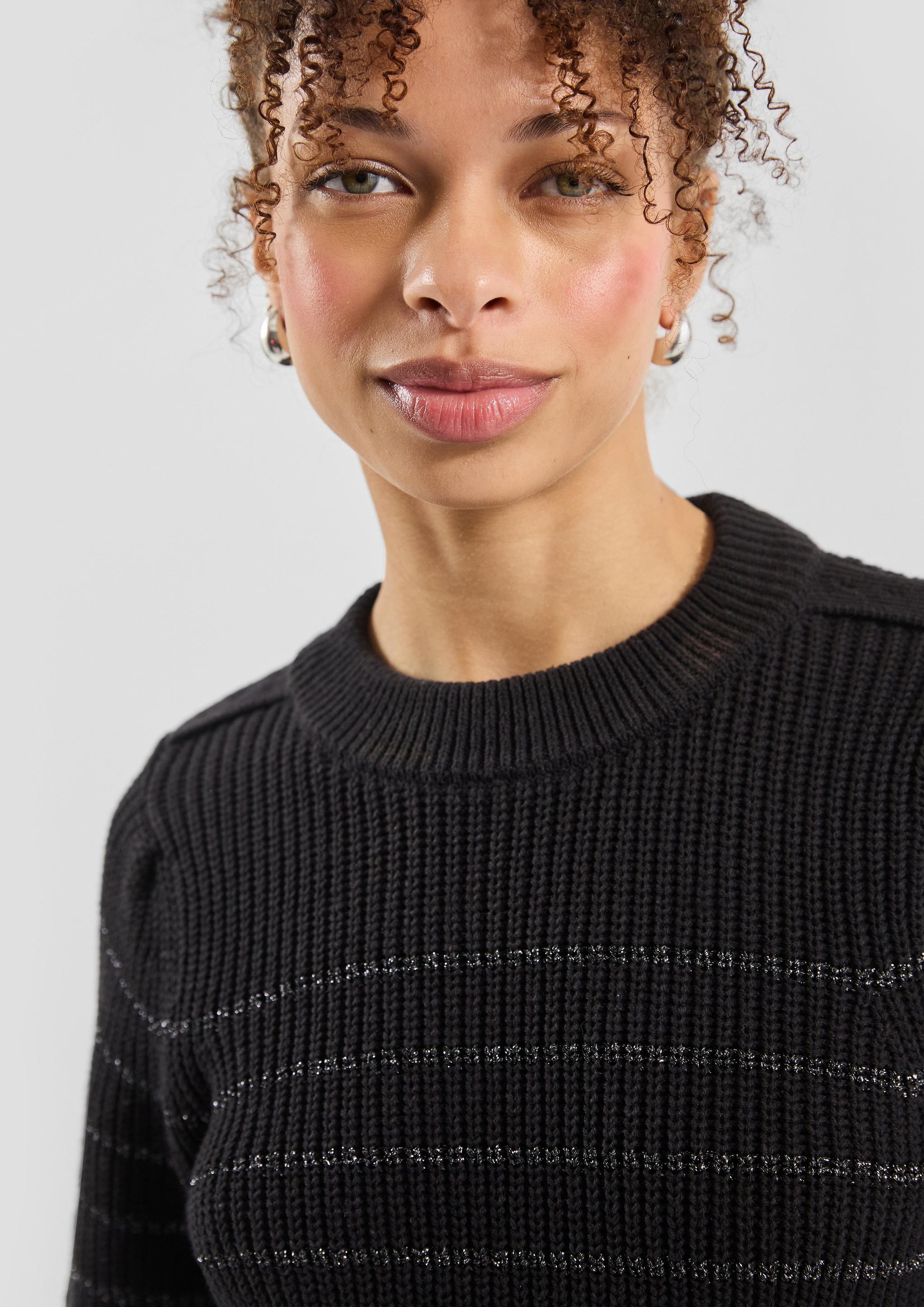 Women Knitted pullover in black by QS