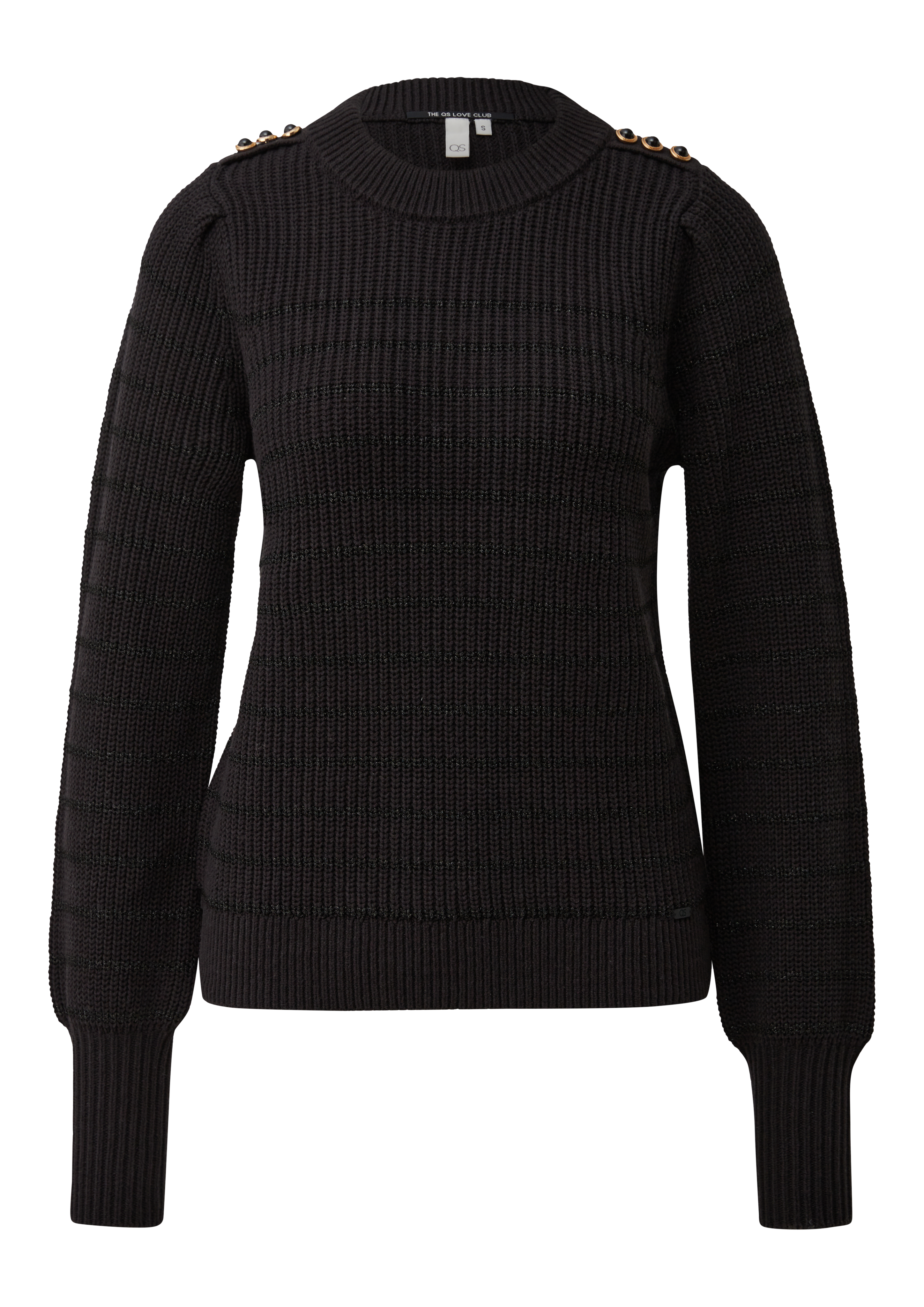 QS Pullover mit Glitzergarnstreifen 2174543.9999.M