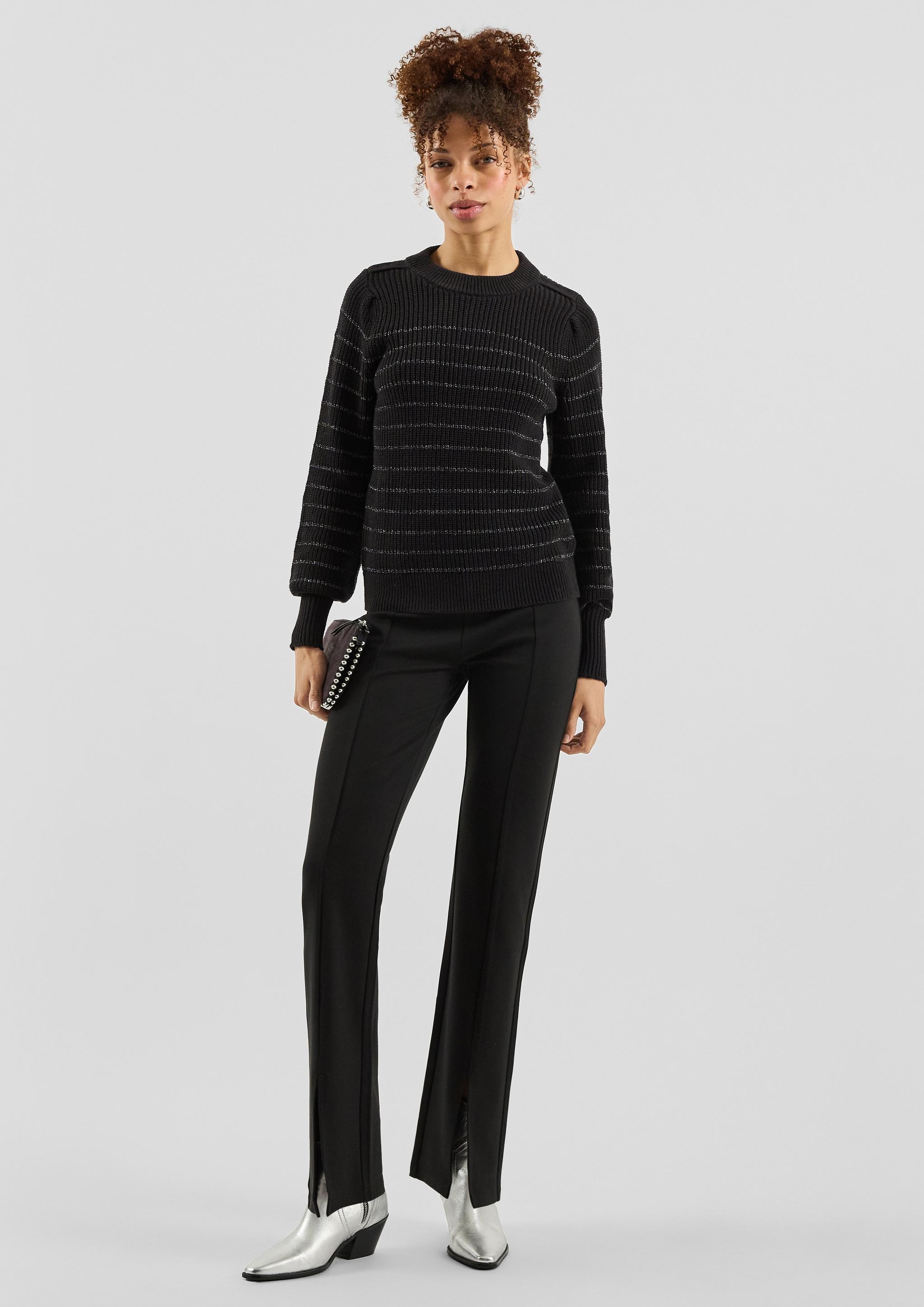 Women Knitted pullover in black by QS