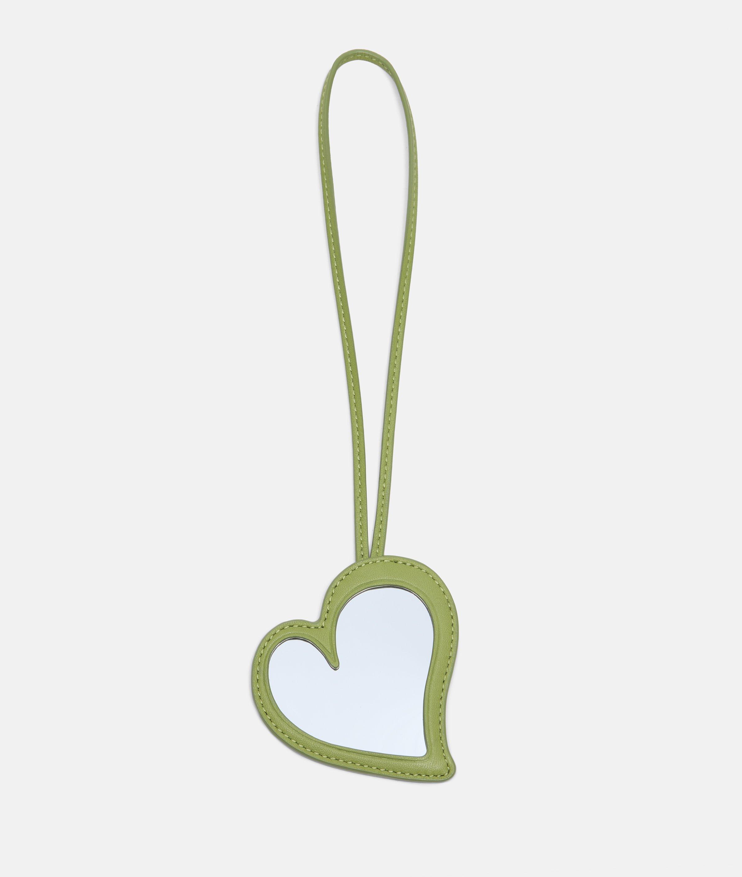 Heart Mirror Pendant in grün, schwarz & braun