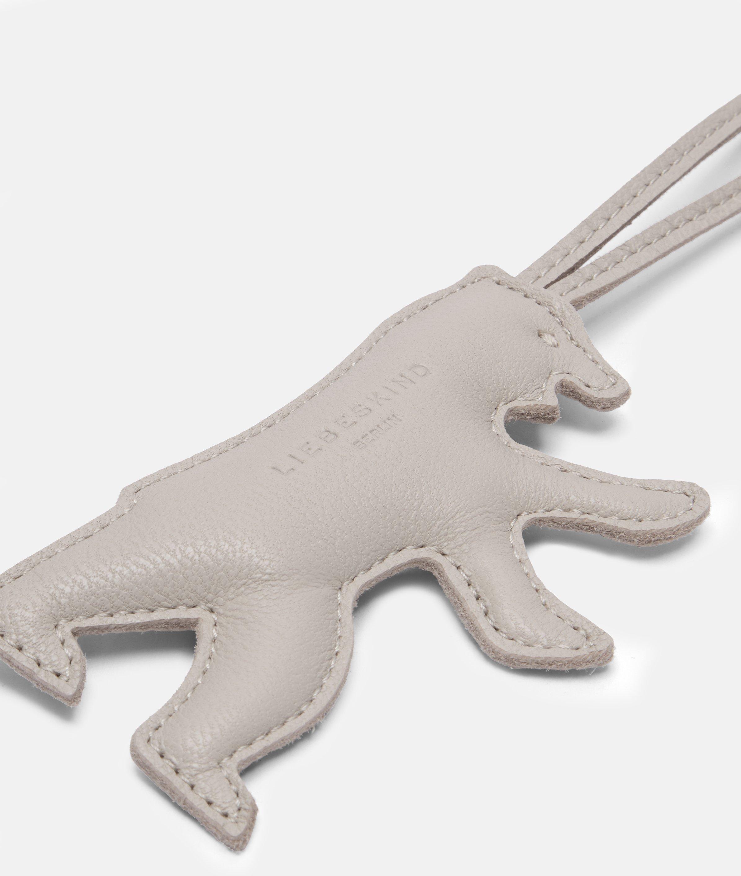 Puffy Bear Pendant in beige, schwarz & blau