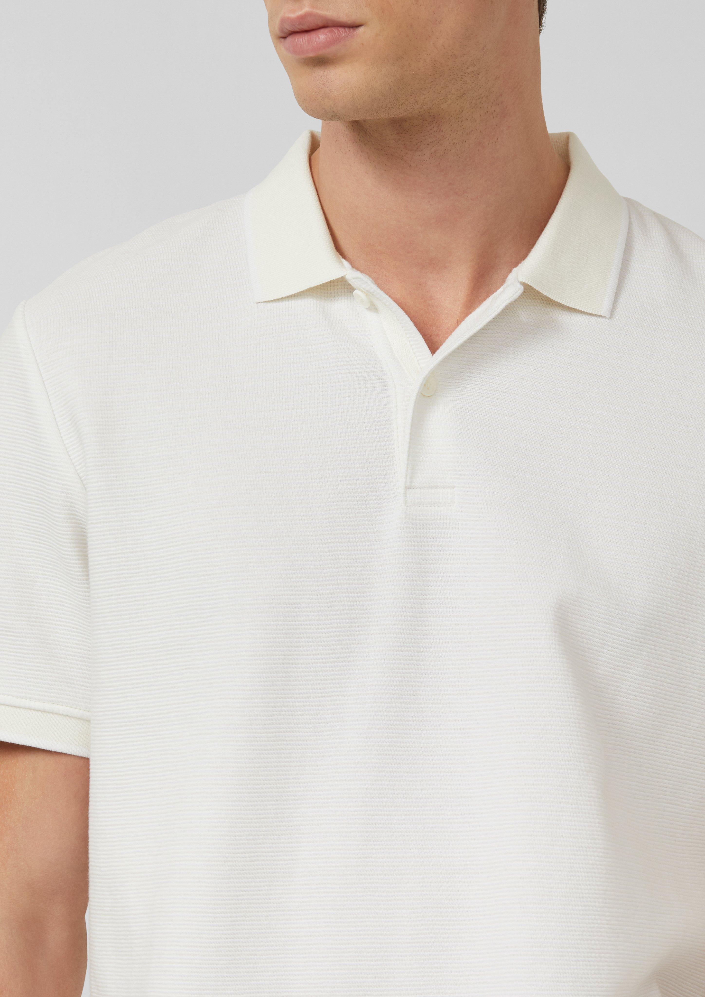 Thumbnail - Strukturiertes Poloshirt aus Baumwolle in Two-Tone-Optik