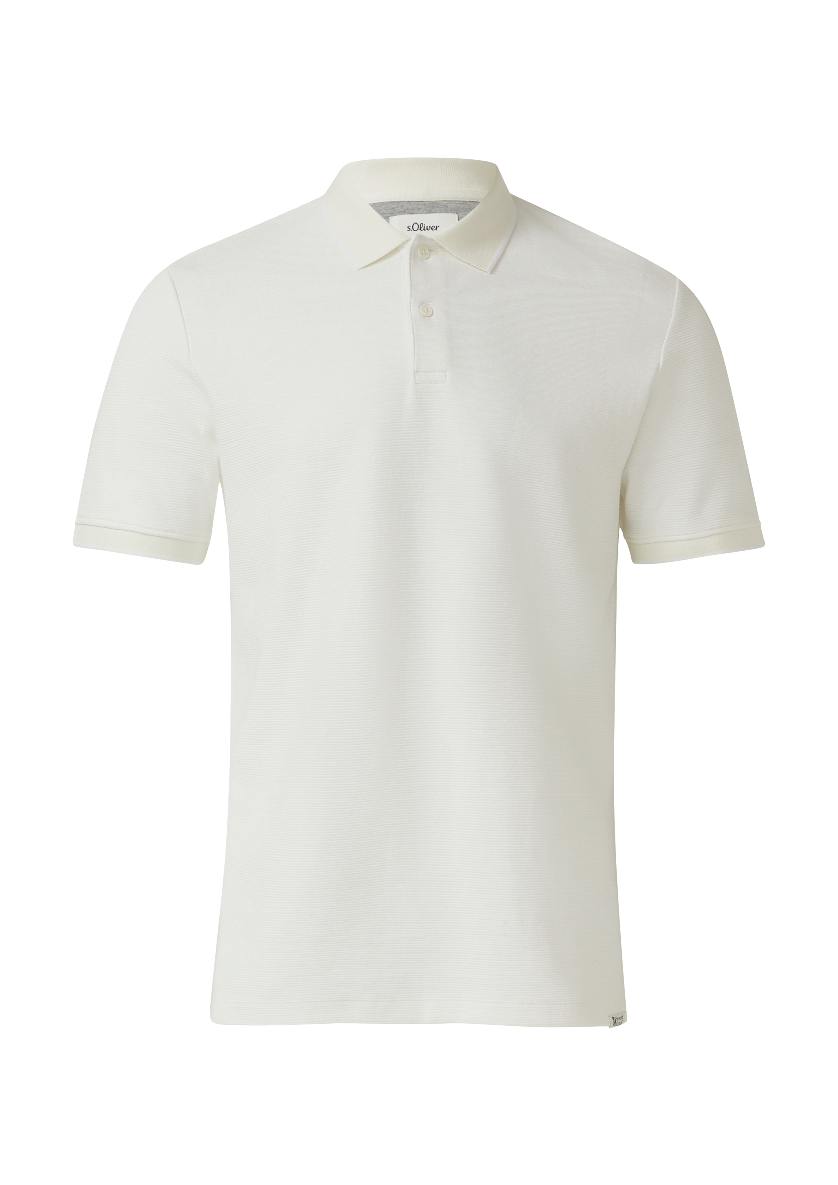 Gestructureerde katoenen polo in tweekleurige look