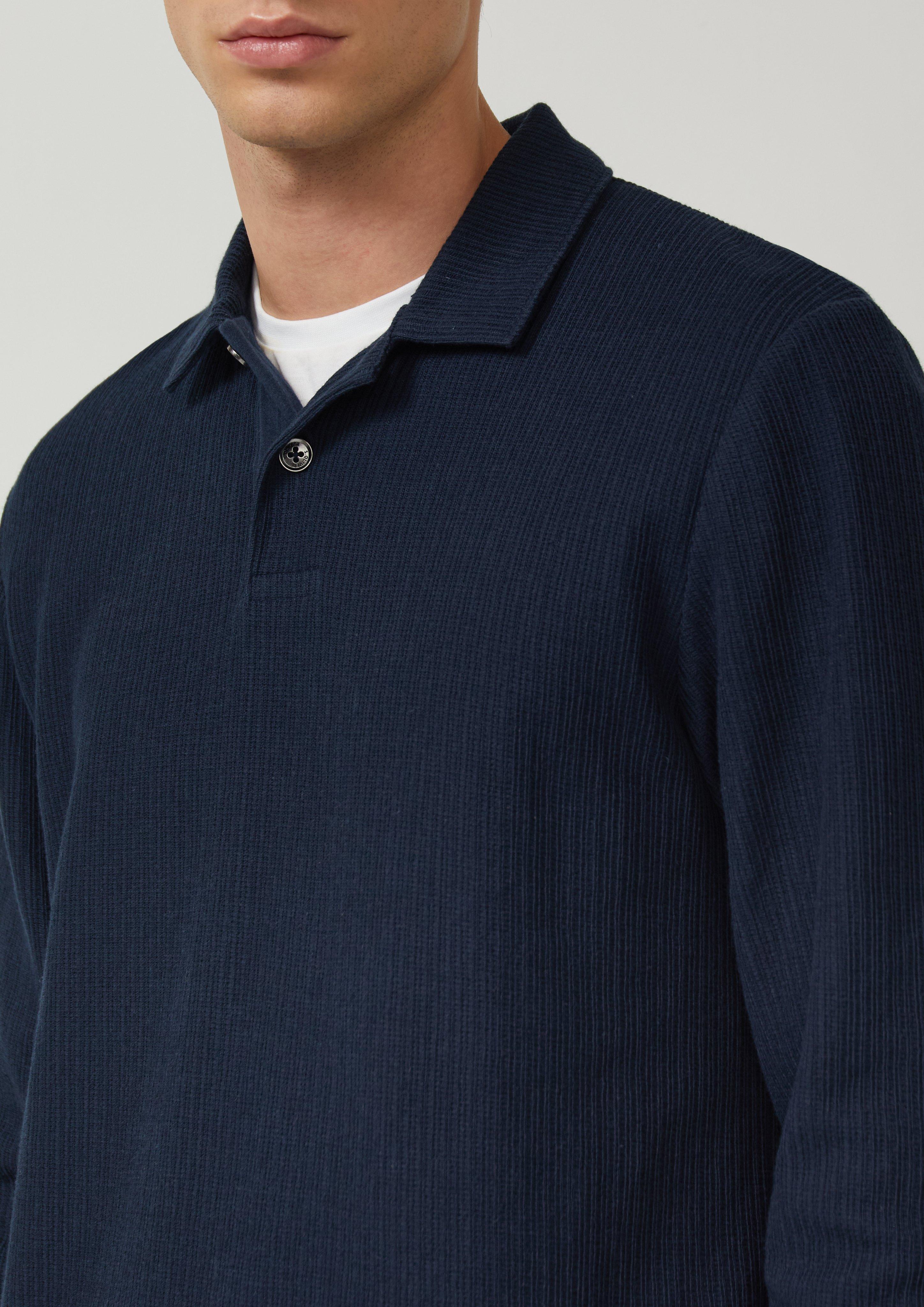 Strukturiertes Baumwoll-Poloshirt