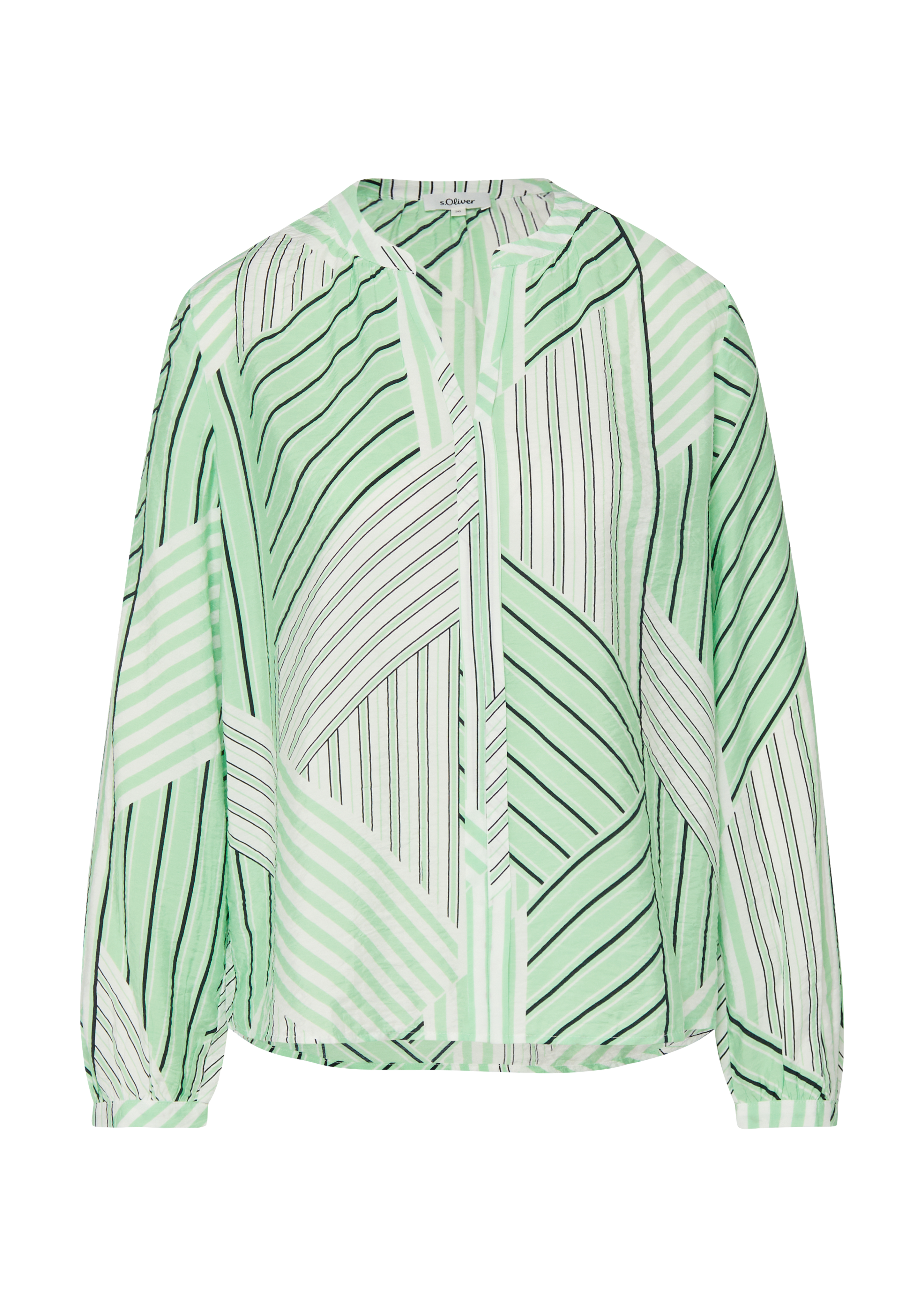 Viskosebluse mit Raffung und All-over-Print