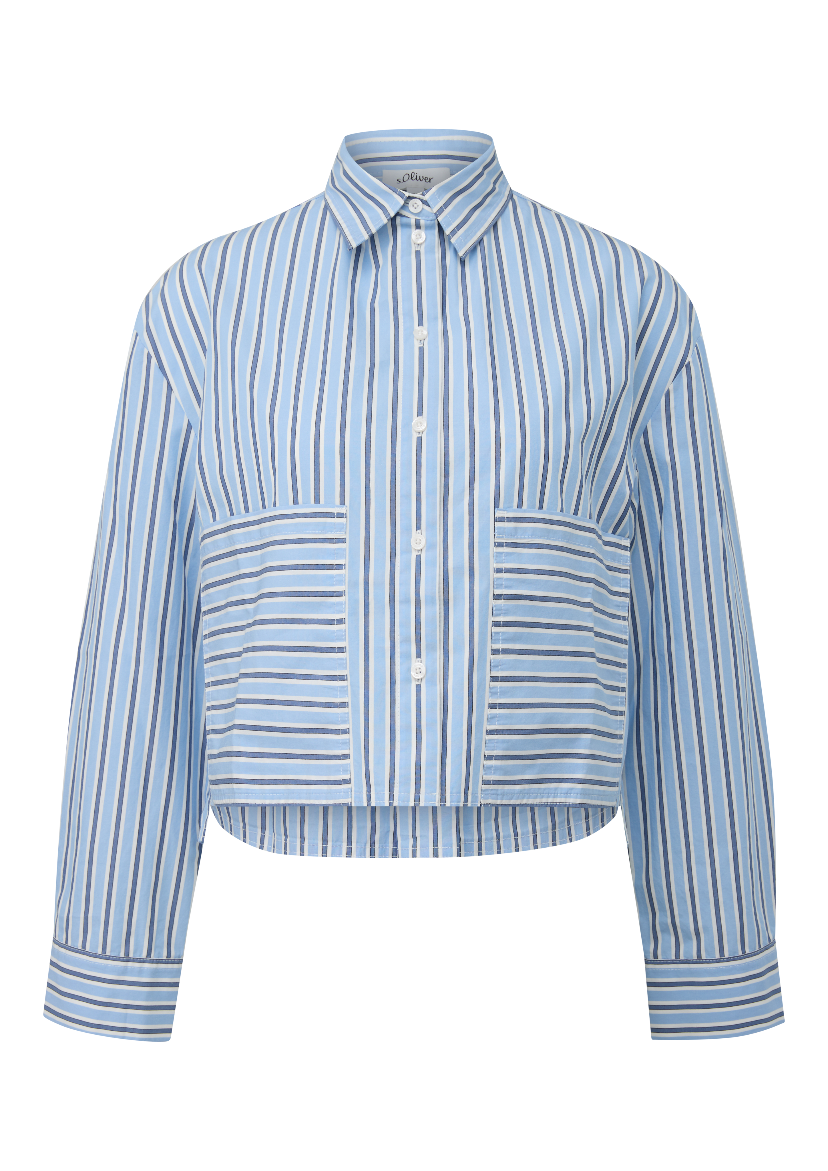 Verkürzte Popeline-Bluse im Relaxed Fit