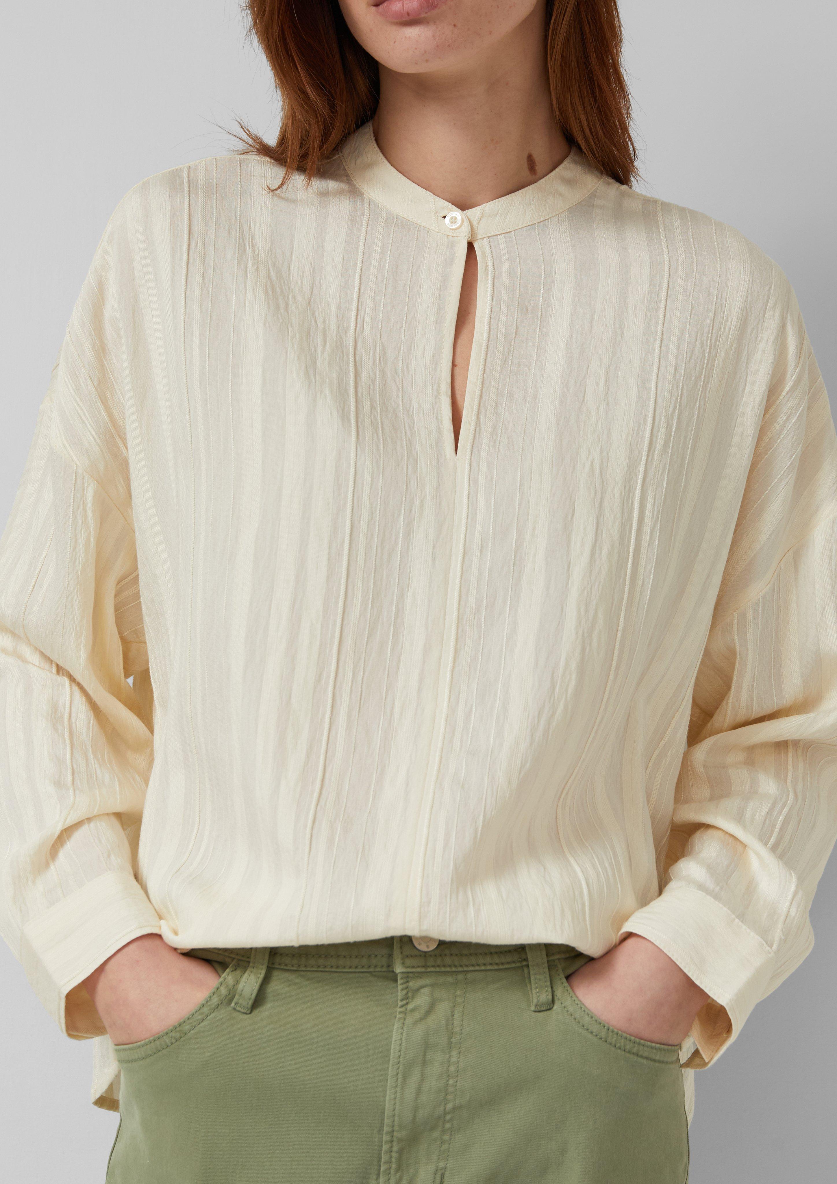 Strukturierte Viskosemix-Bluse im Relaxed Fit