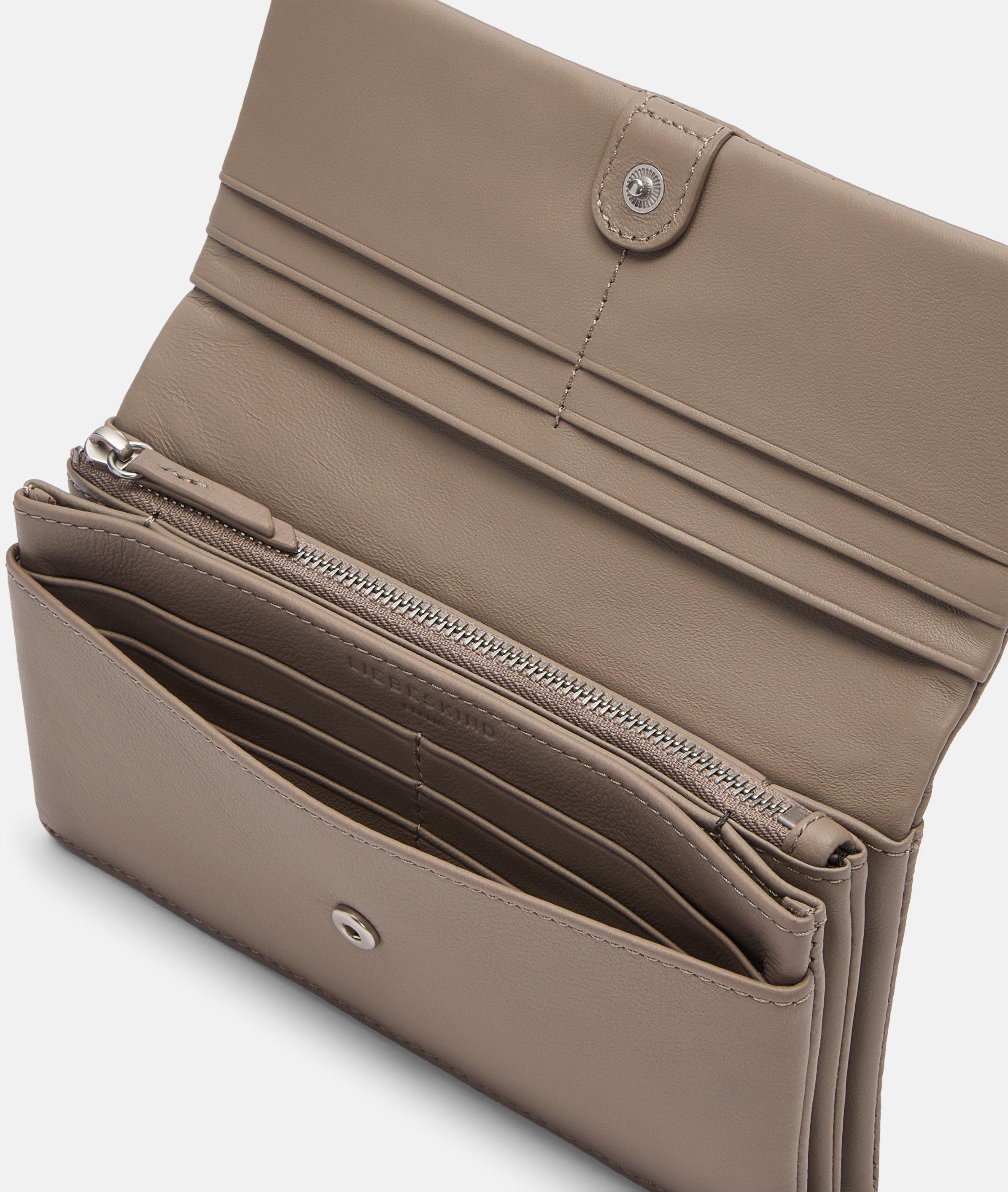 Portemonnee in beige, blauw & bruin