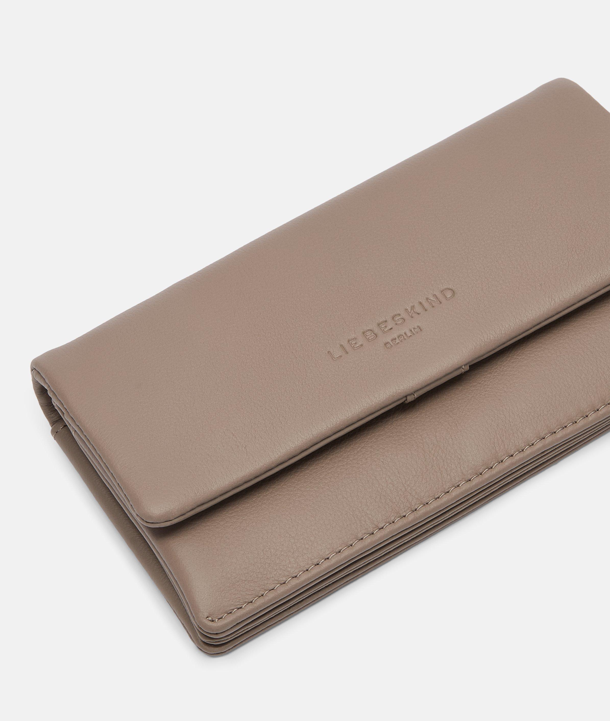 Portemonnee in beige, blauw & bruin