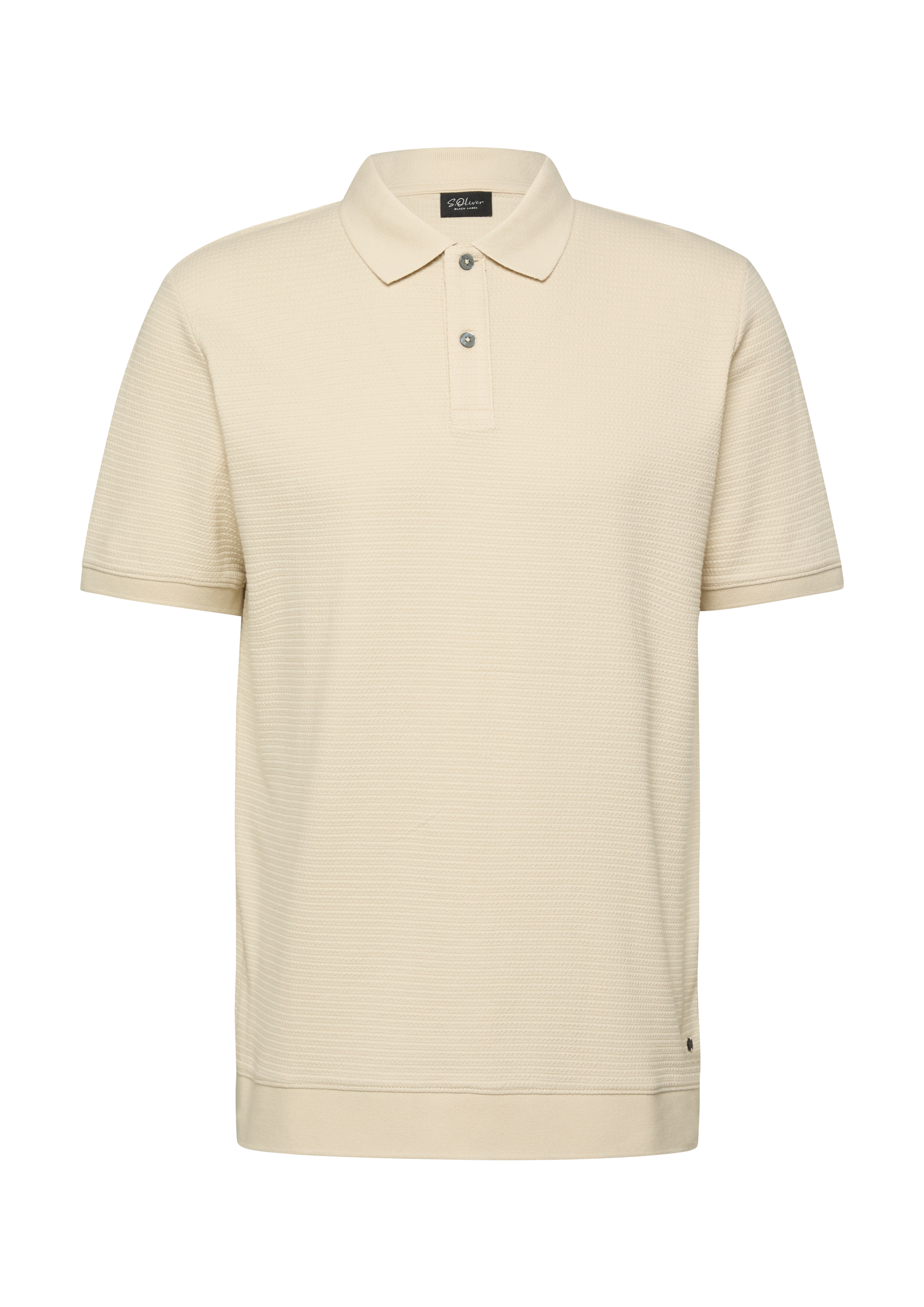 Strukturiertes Baumwoll-Poloshirt mit Bündchen
