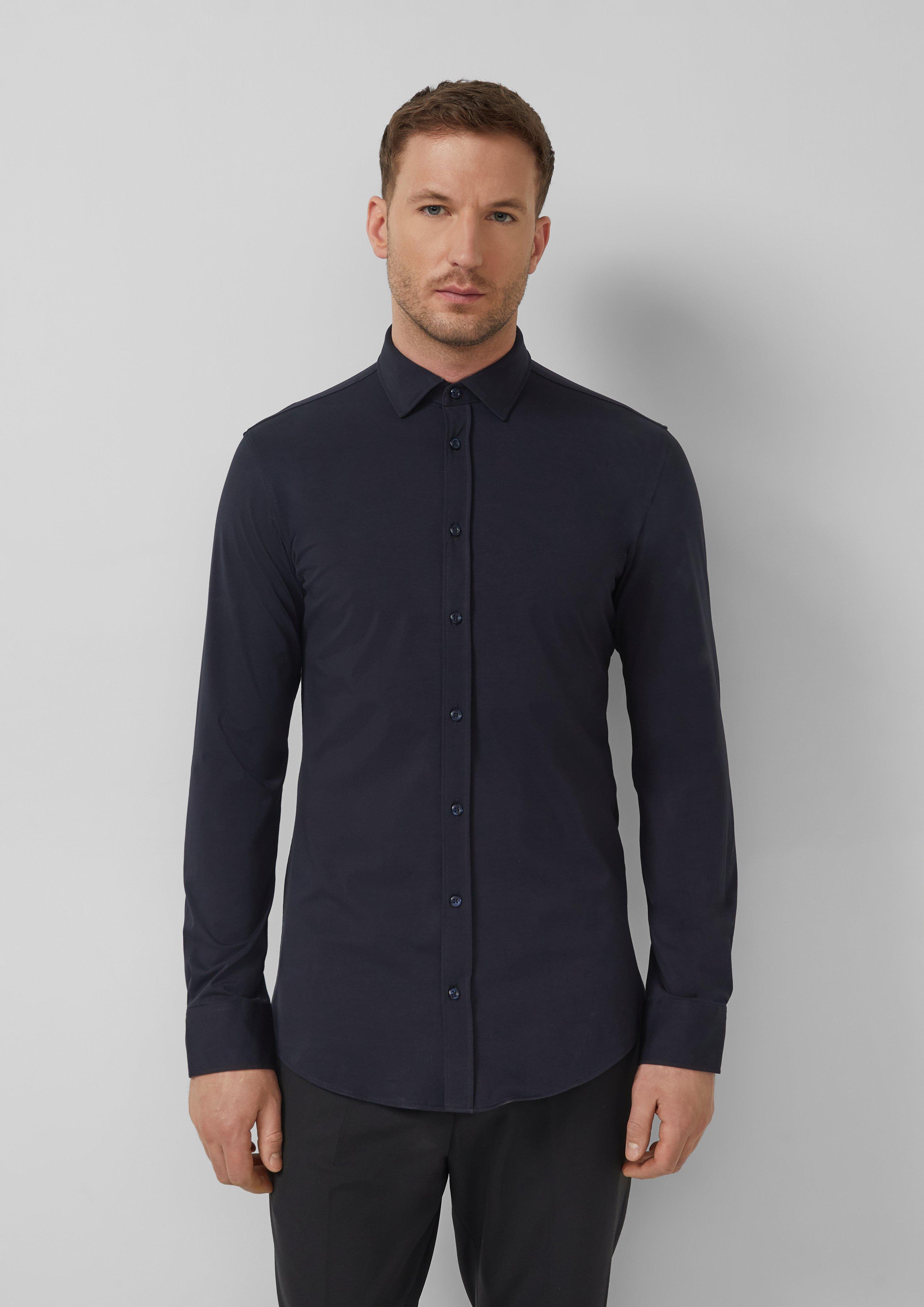 Thumbnail - Tailored Fit: Elegantes Langarmhemd aus Edeljersey