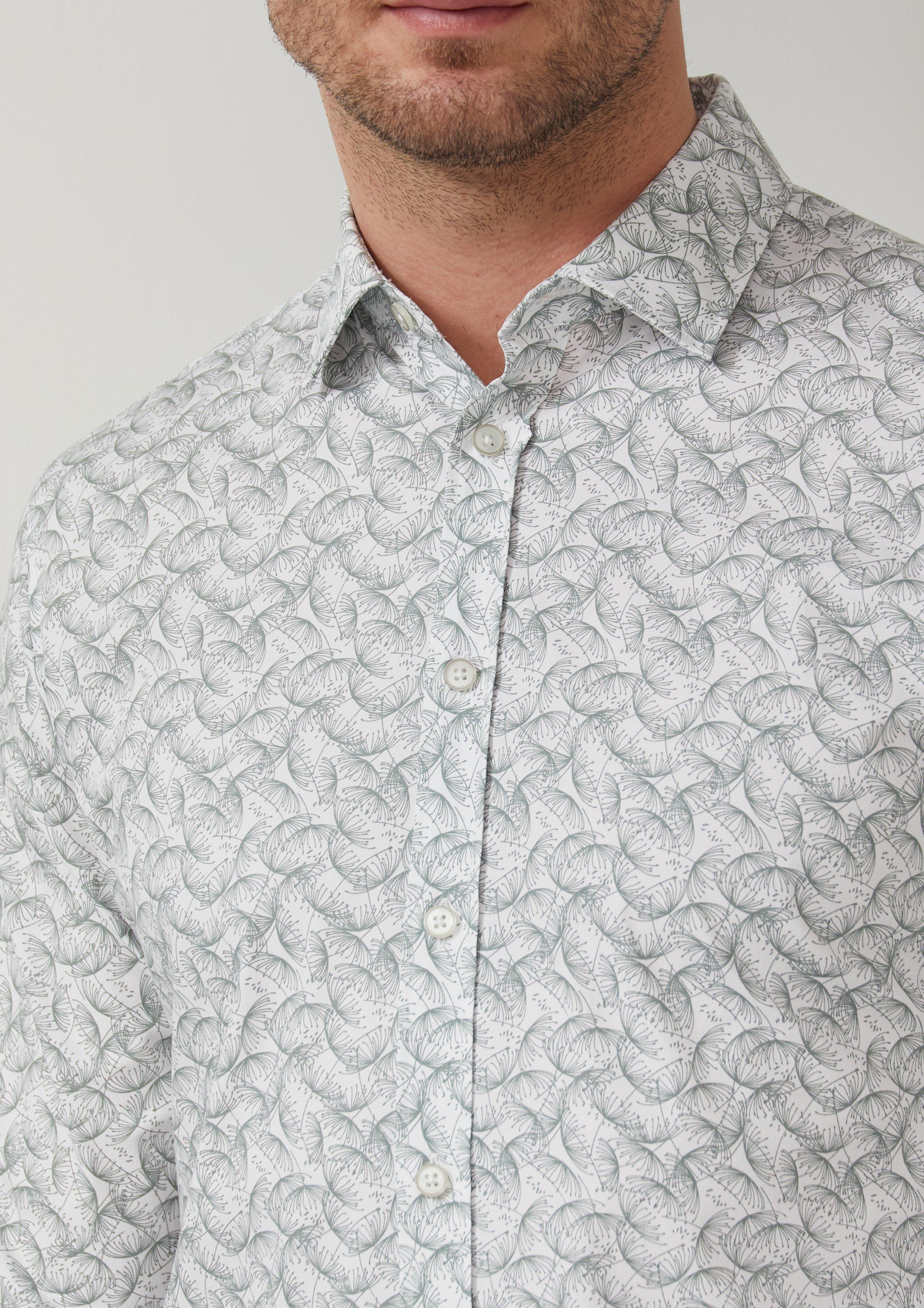 Thumbnail - Tailored Fit: Gemustertes Langarmhemd aus Comfortstretch