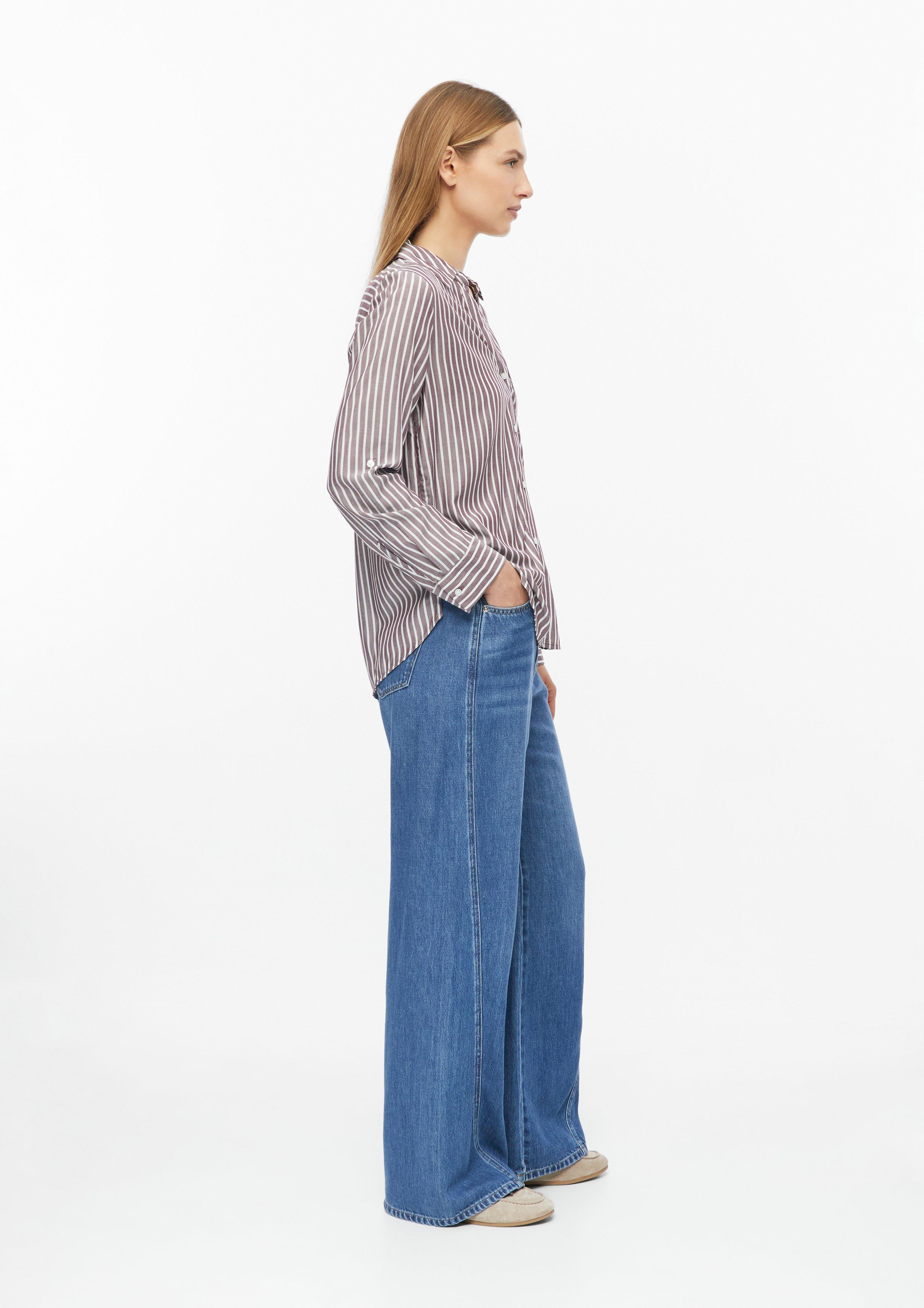 Damen Fließende Viskose-Bluse mit Turn-up in weiß von s.Oliver