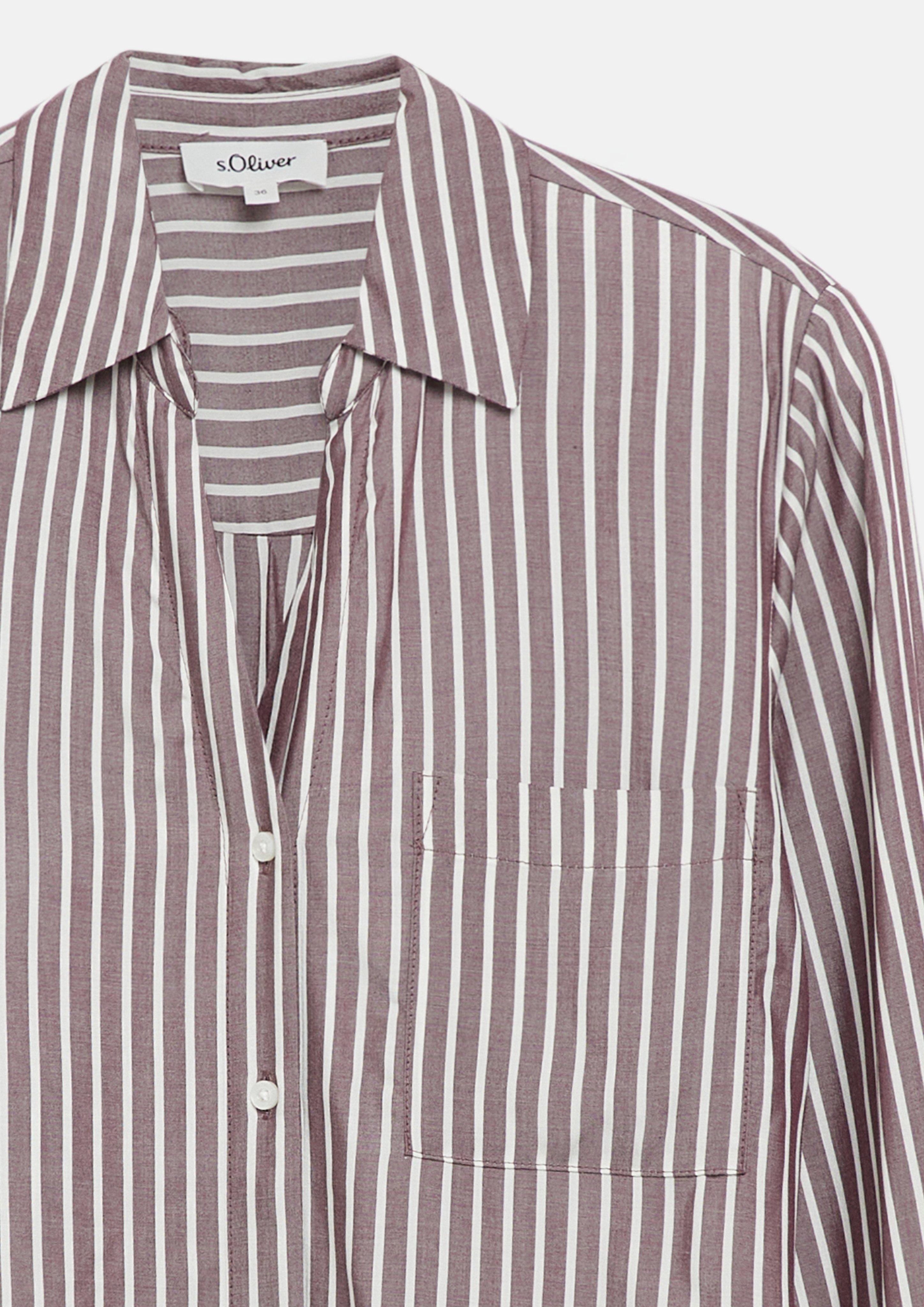 Damen Fließende Viskose-Bluse mit Turn-up in weiß von s.Oliver