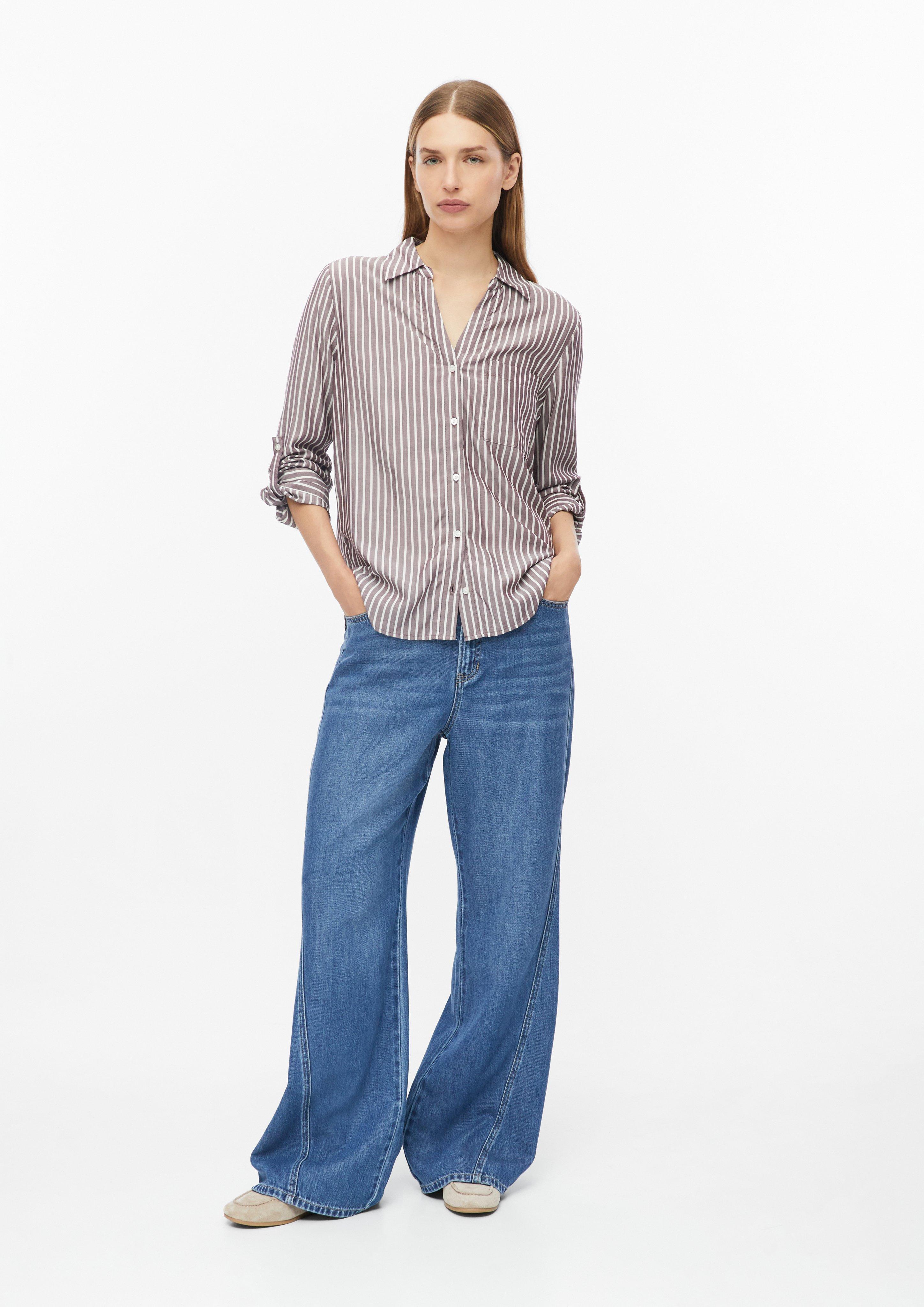 Damen Fließende Viskose-Bluse mit Turn-up in weiß von s.Oliver
