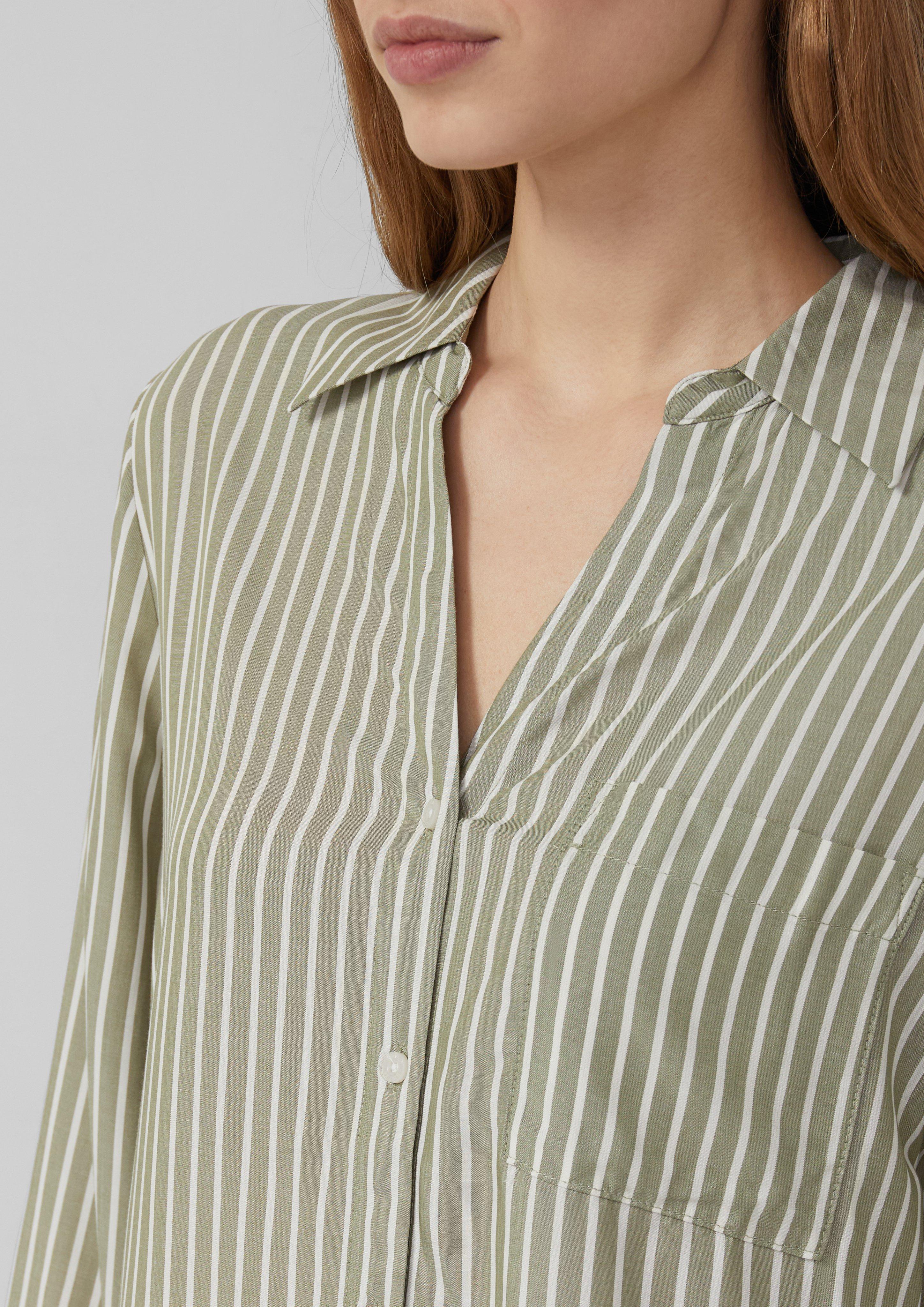 Fließende Viskose-Bluse mit Turn-up