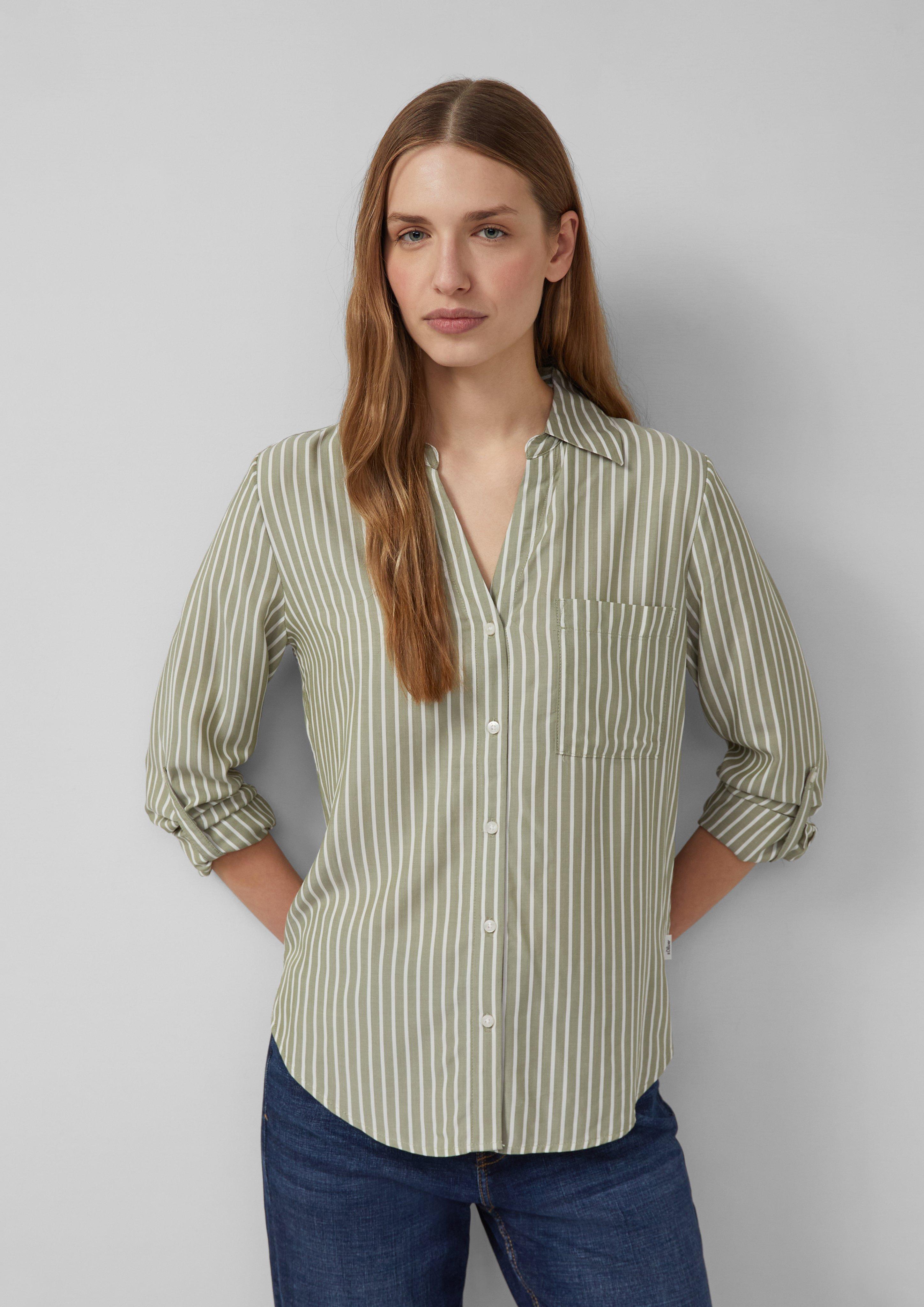 Thumbnail - Fließende Viskose-Bluse mit Turn-up