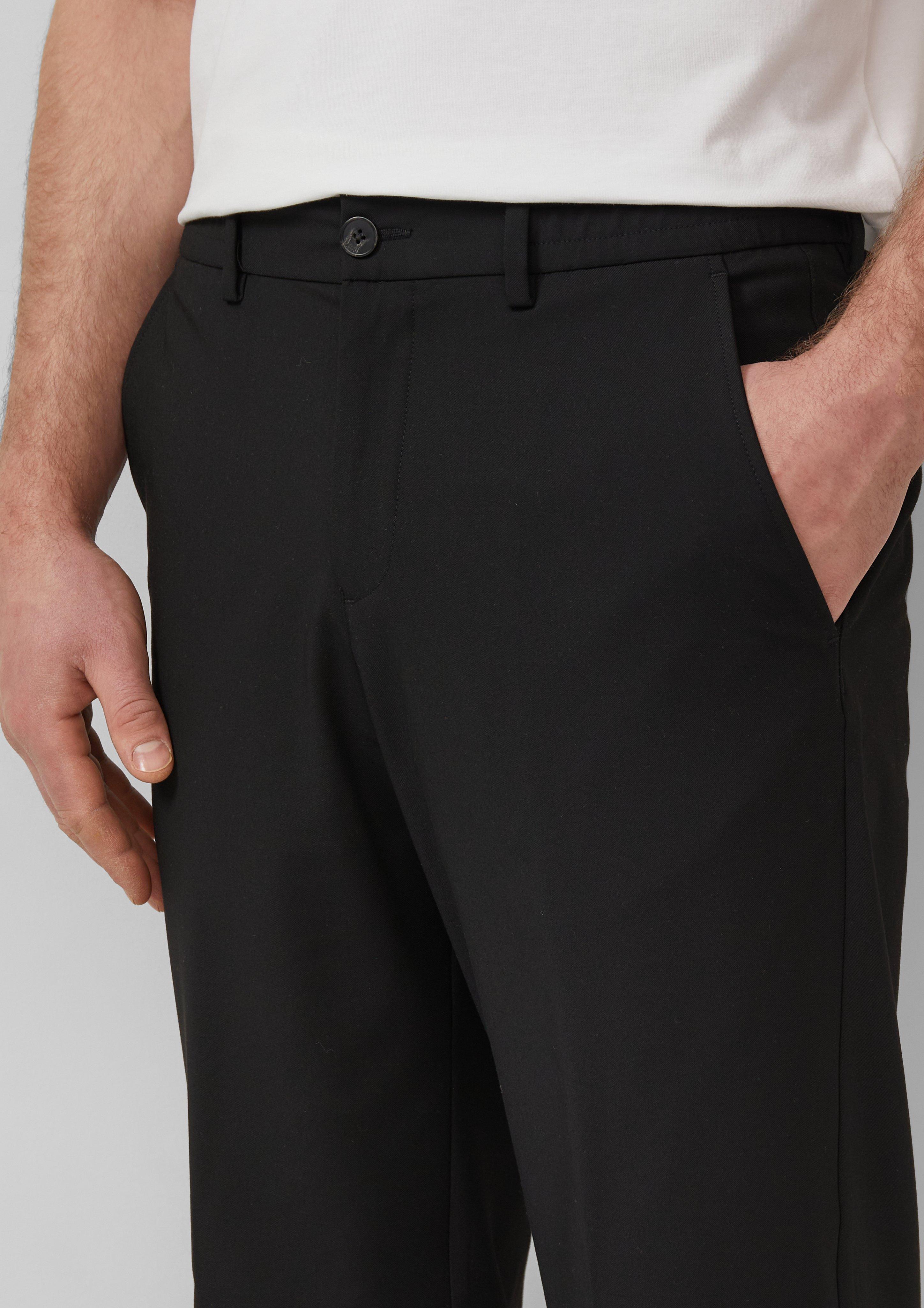 s.O NOW: Lässige Wide-Leg-Hose aus Stretch-Twill mit Elastikbund