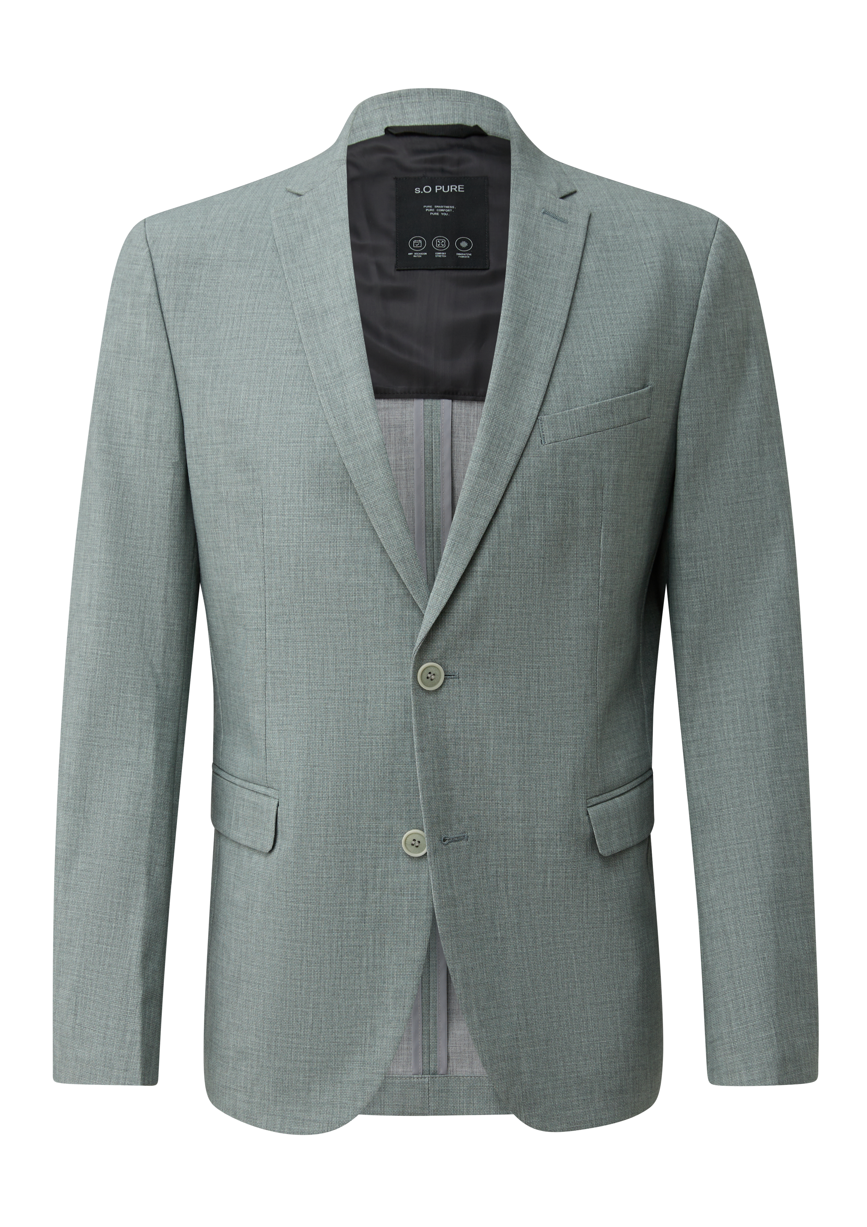 s.O PURE: Slim-fit jasje van gedessineerde stretchstof