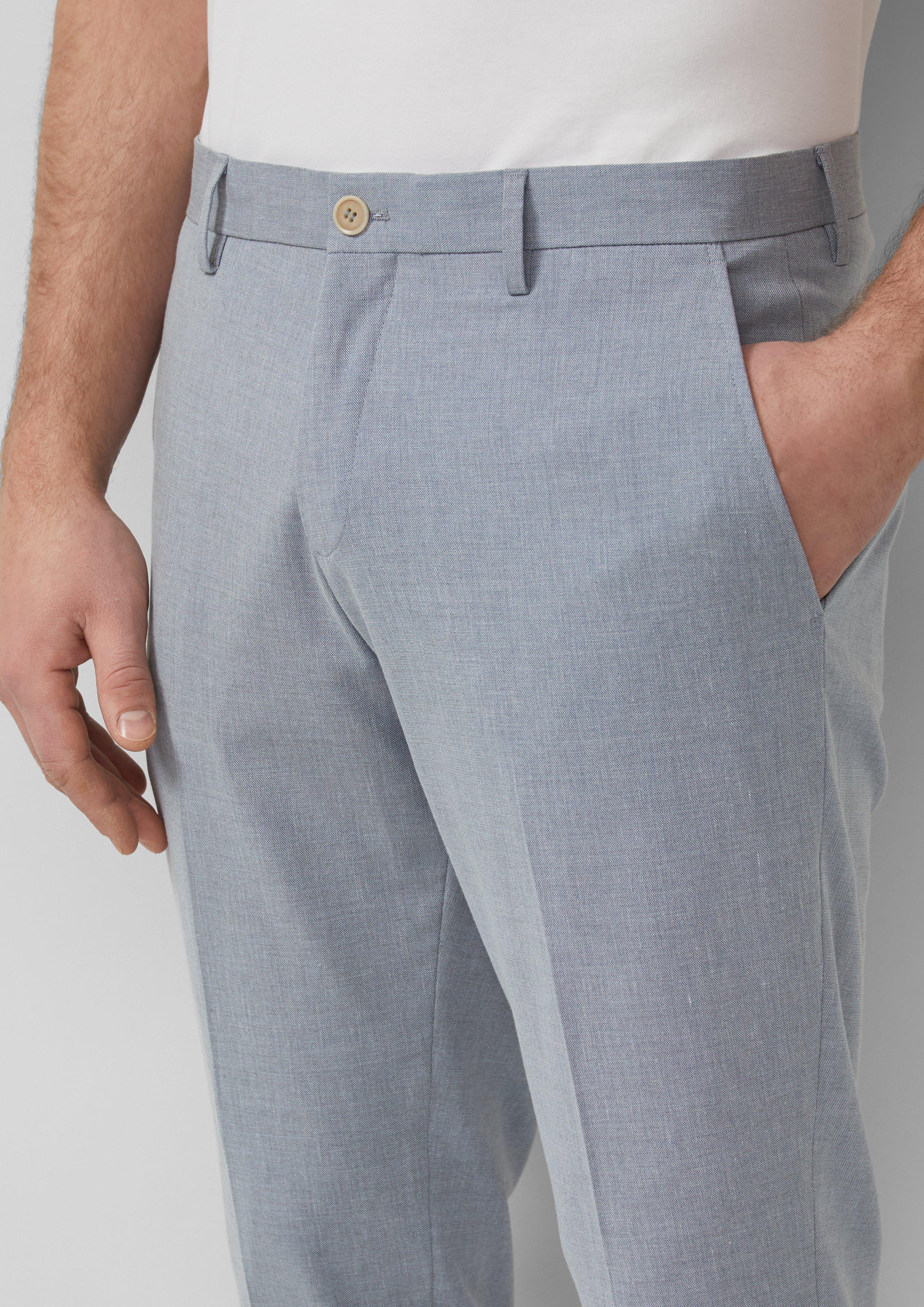 s.O PURE: Anzughose aus elastischem Leinenmix