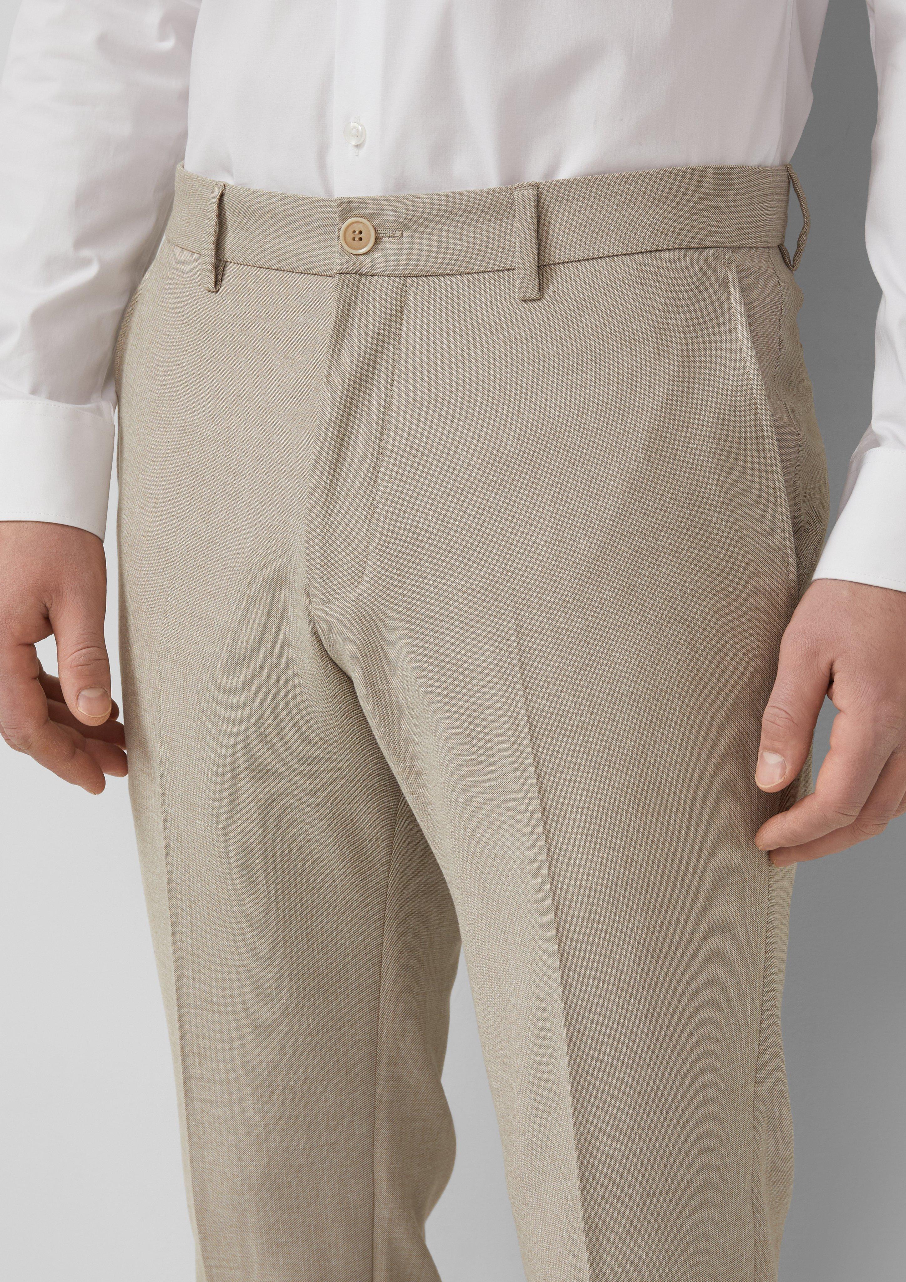 s.O PURE: Anzughose aus elastischem Leinenmix