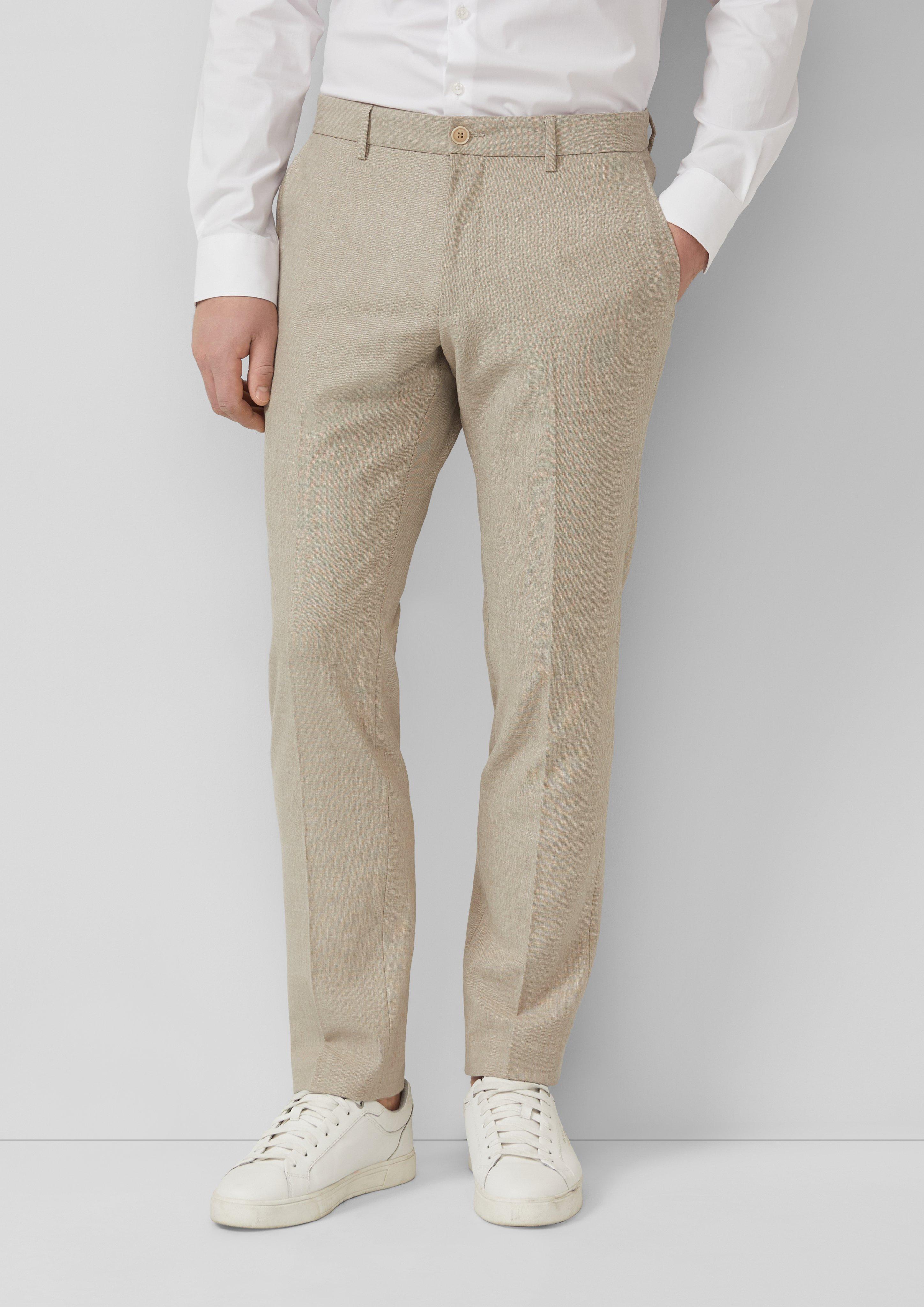 Thumbnail - s.O PURE: Anzughose aus elastischem Leinenmix