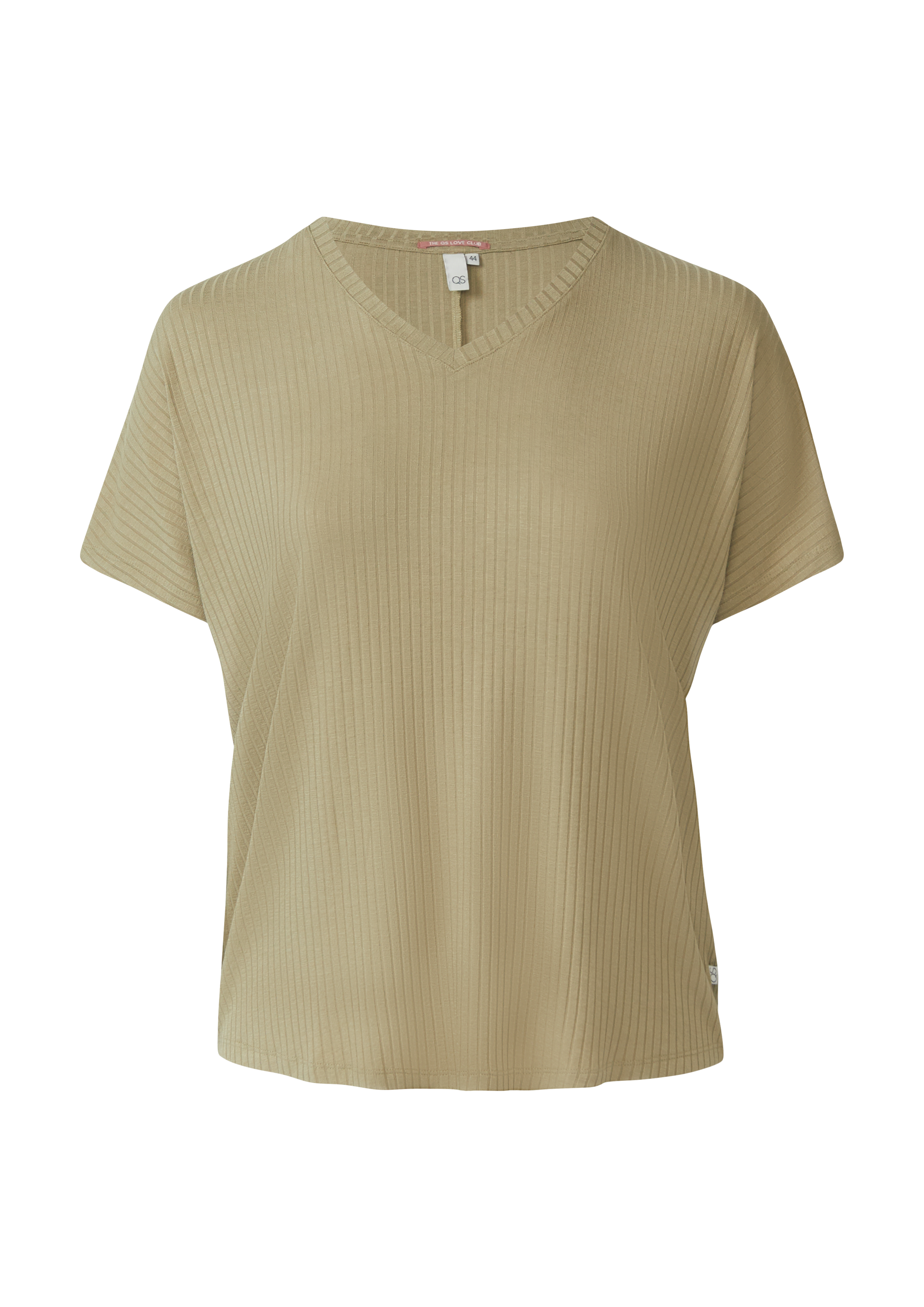 Qs Oversize-Shirt Mit Rippstruktur