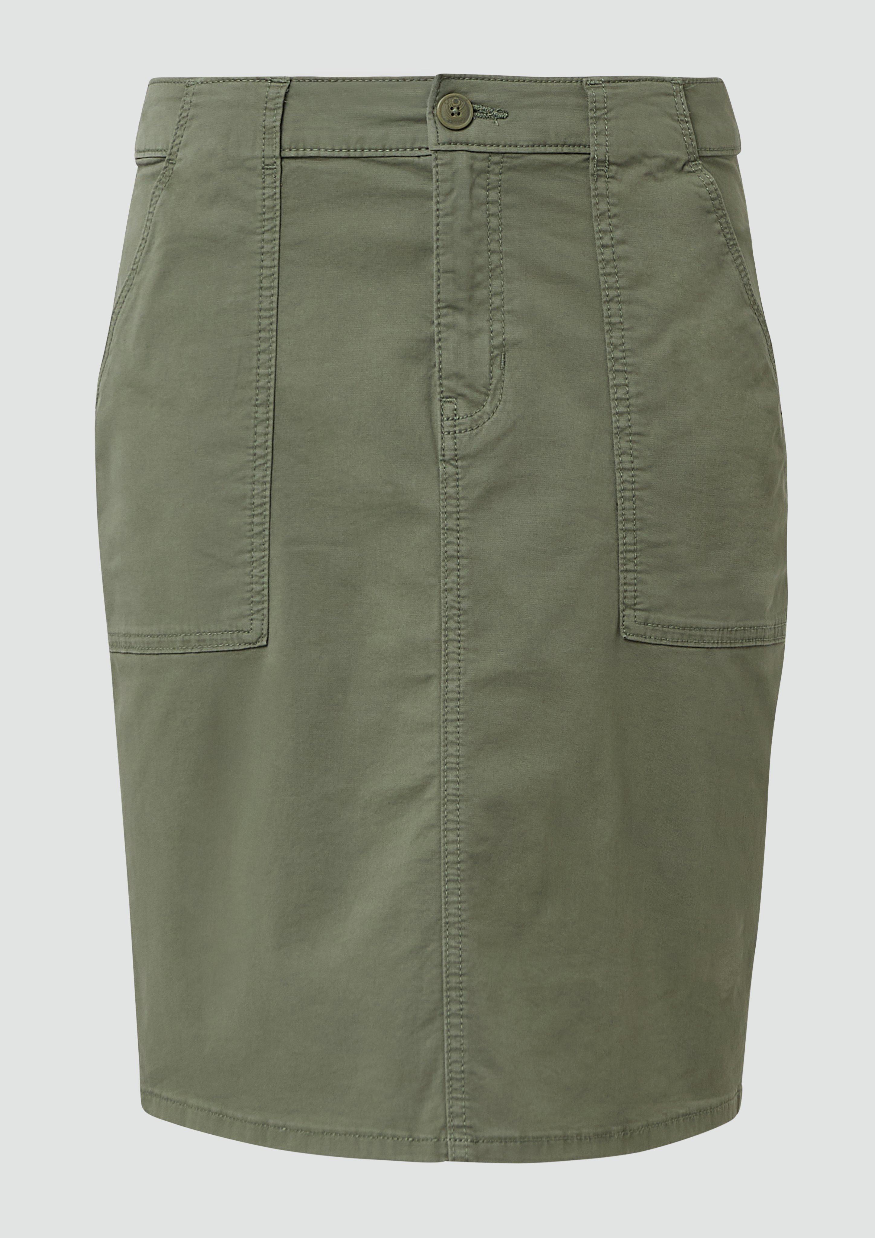 s.Oliver - Kurzer Rock mit aufgesetzten Taschen, Damen, Grün