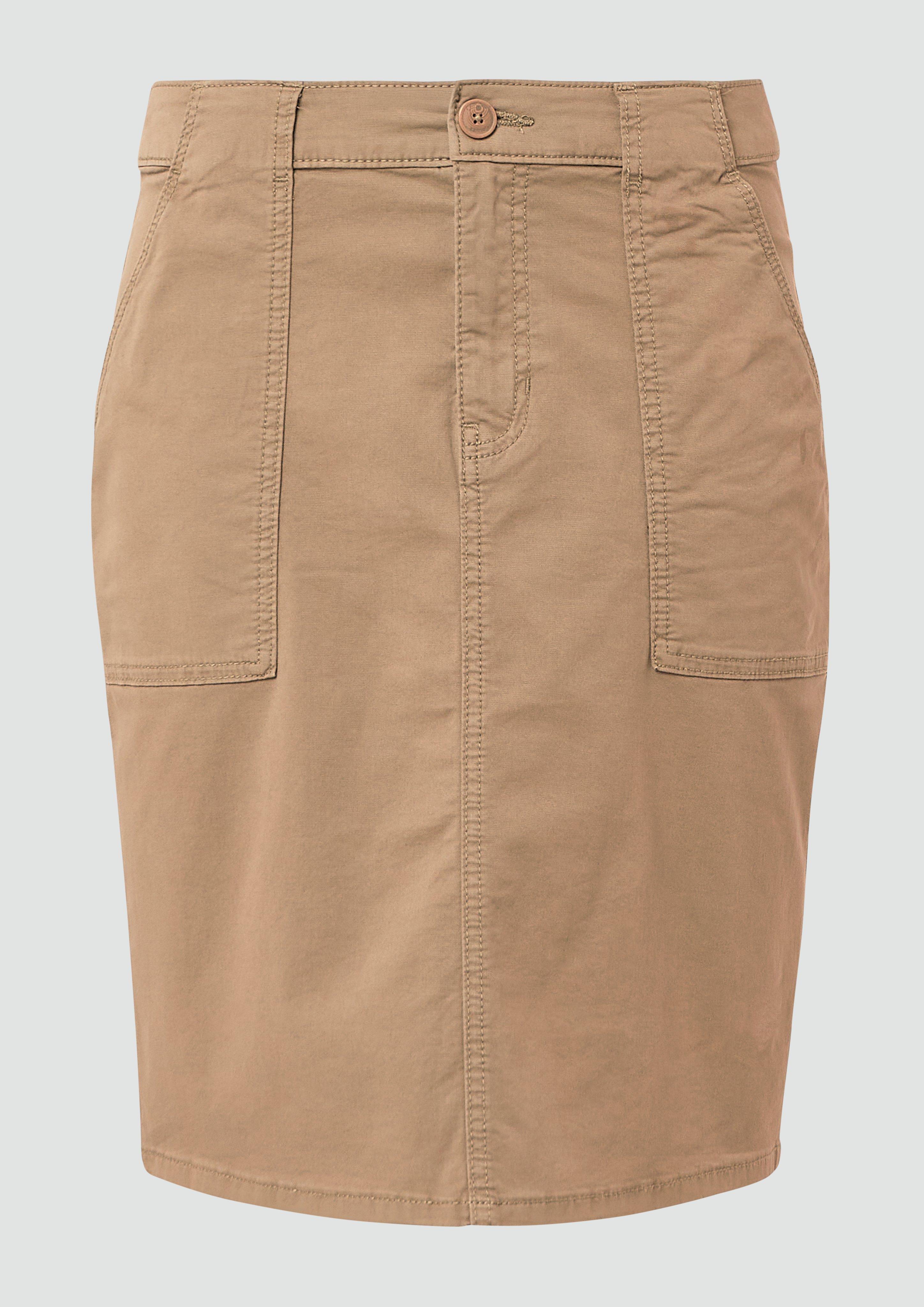 s.Oliver - Kurzer Rock mit aufgesetzten Taschen, Damen, braun
