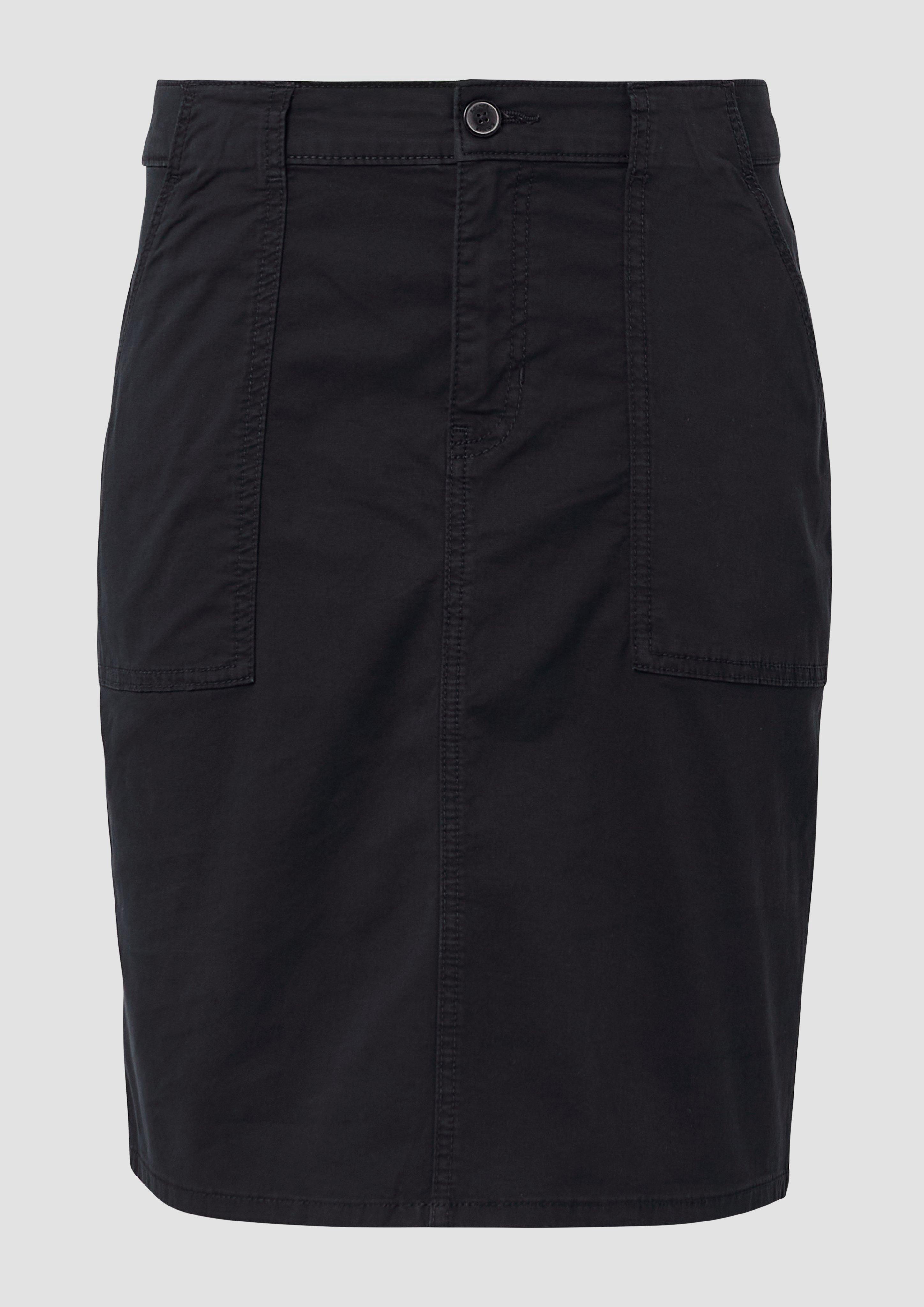 s.Oliver - Kurzer Rock mit aufgesetzten Taschen, Damen, schwarz