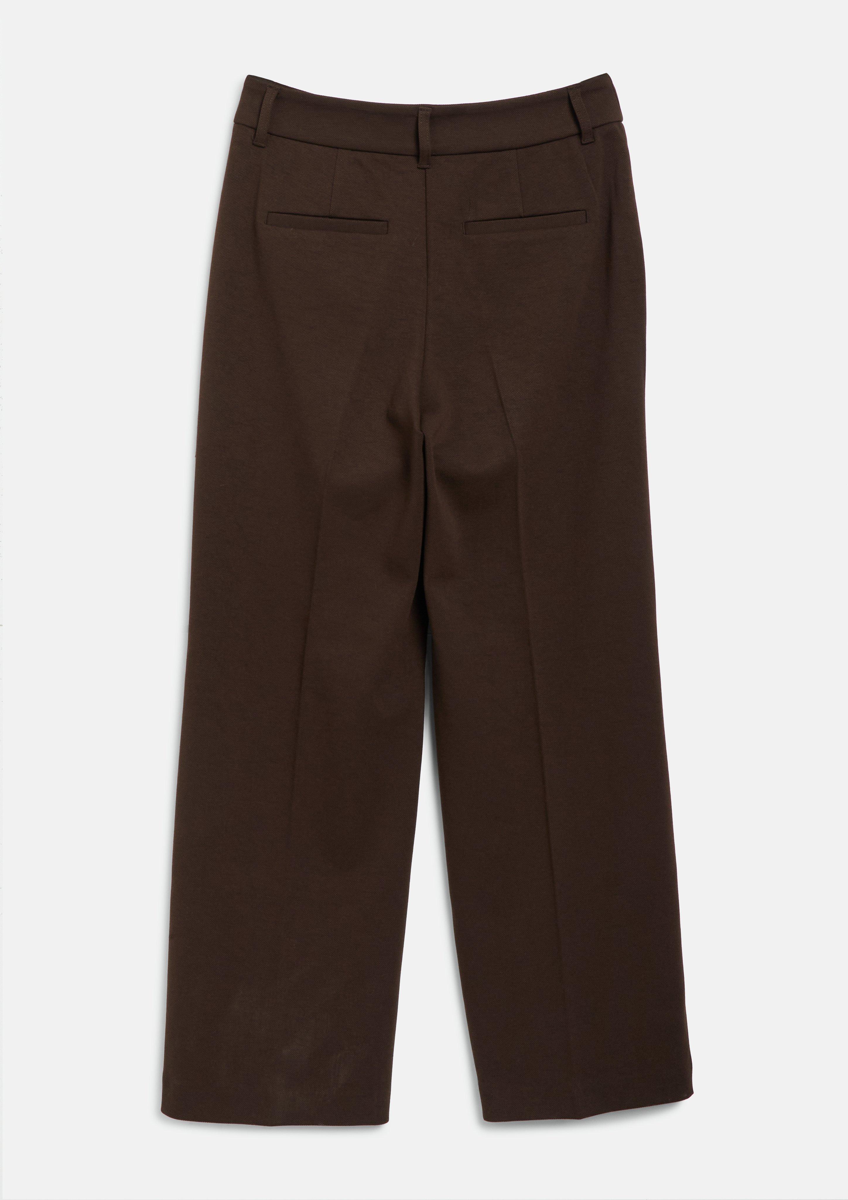 Women Structured wide-leg pants with a high rise in brown by s.Oliver
