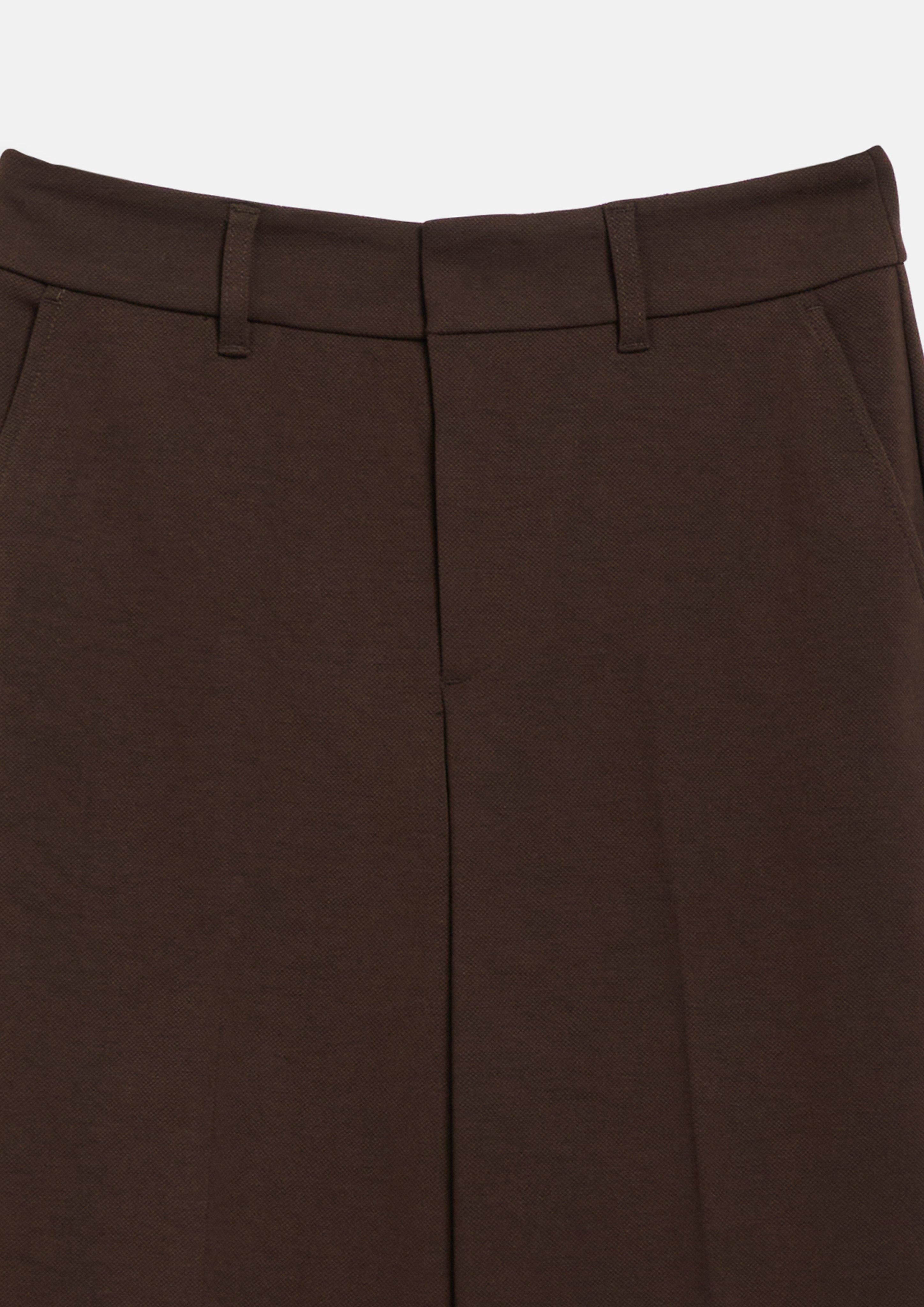 Femmes Pantalon à jambes larges structuré et taille haute en brun de s.Oliver