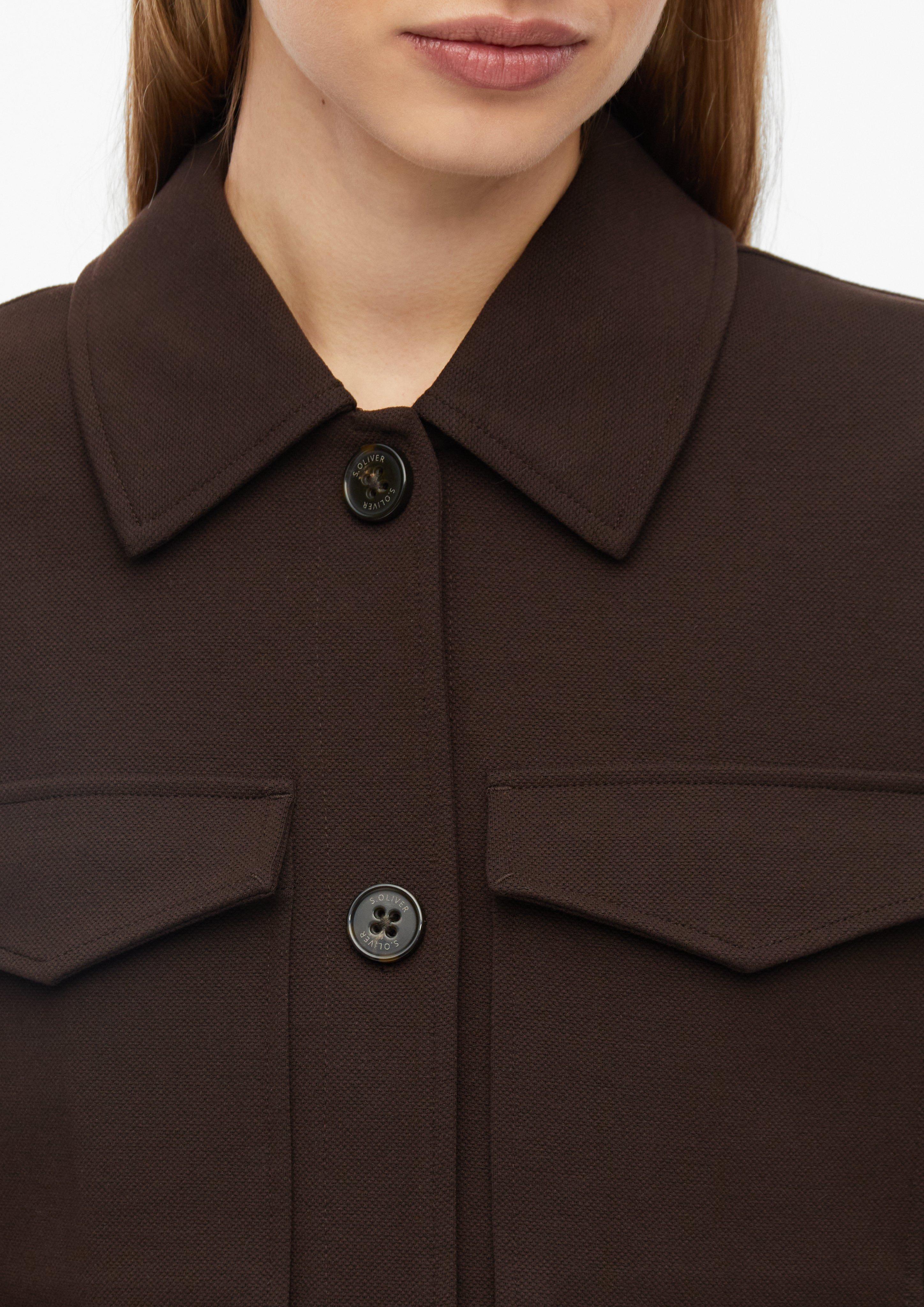 Women Structured jacket made of interlock in brown by s.Oliver