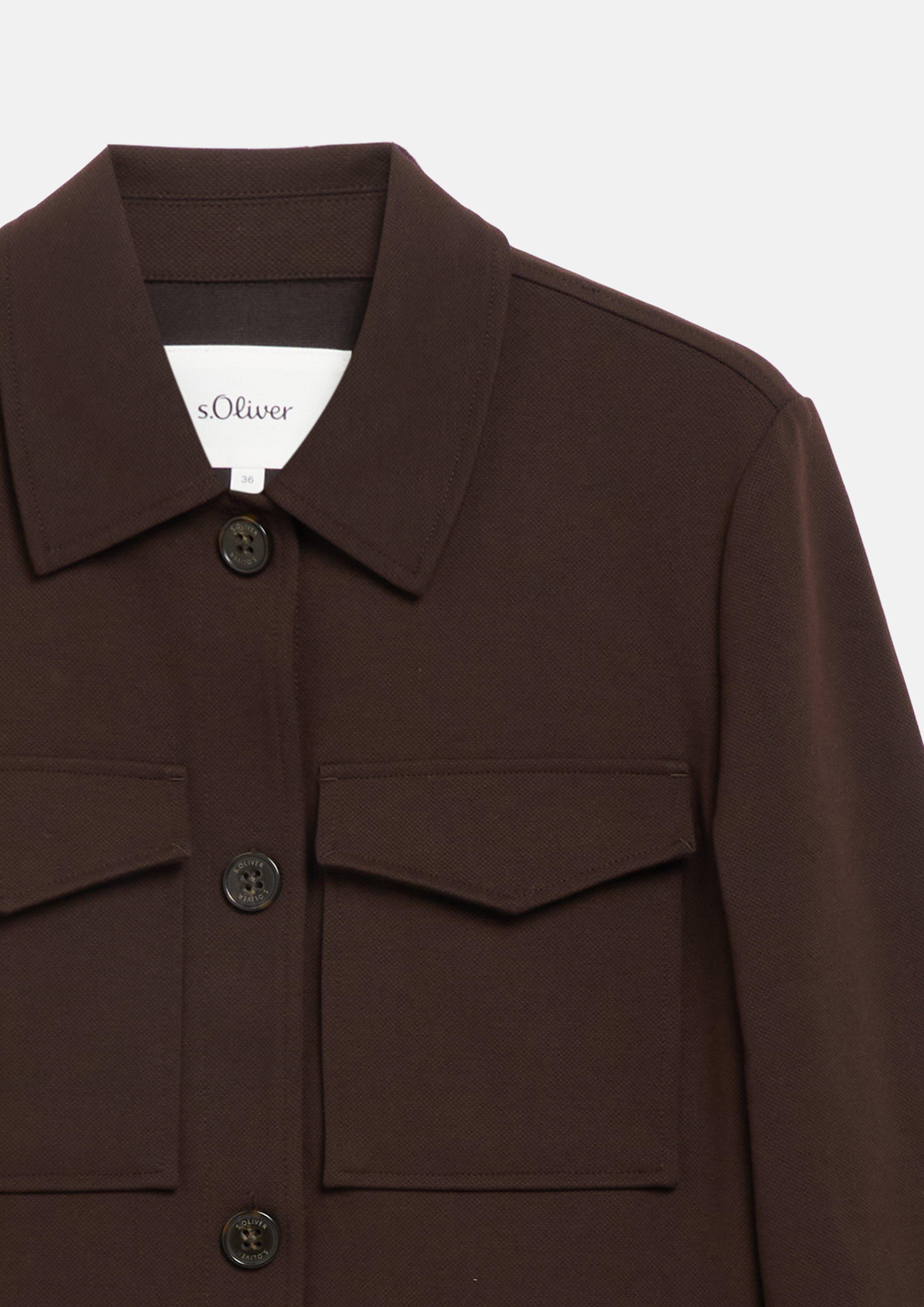 Women Structured jacket made of interlock in brown by s.Oliver