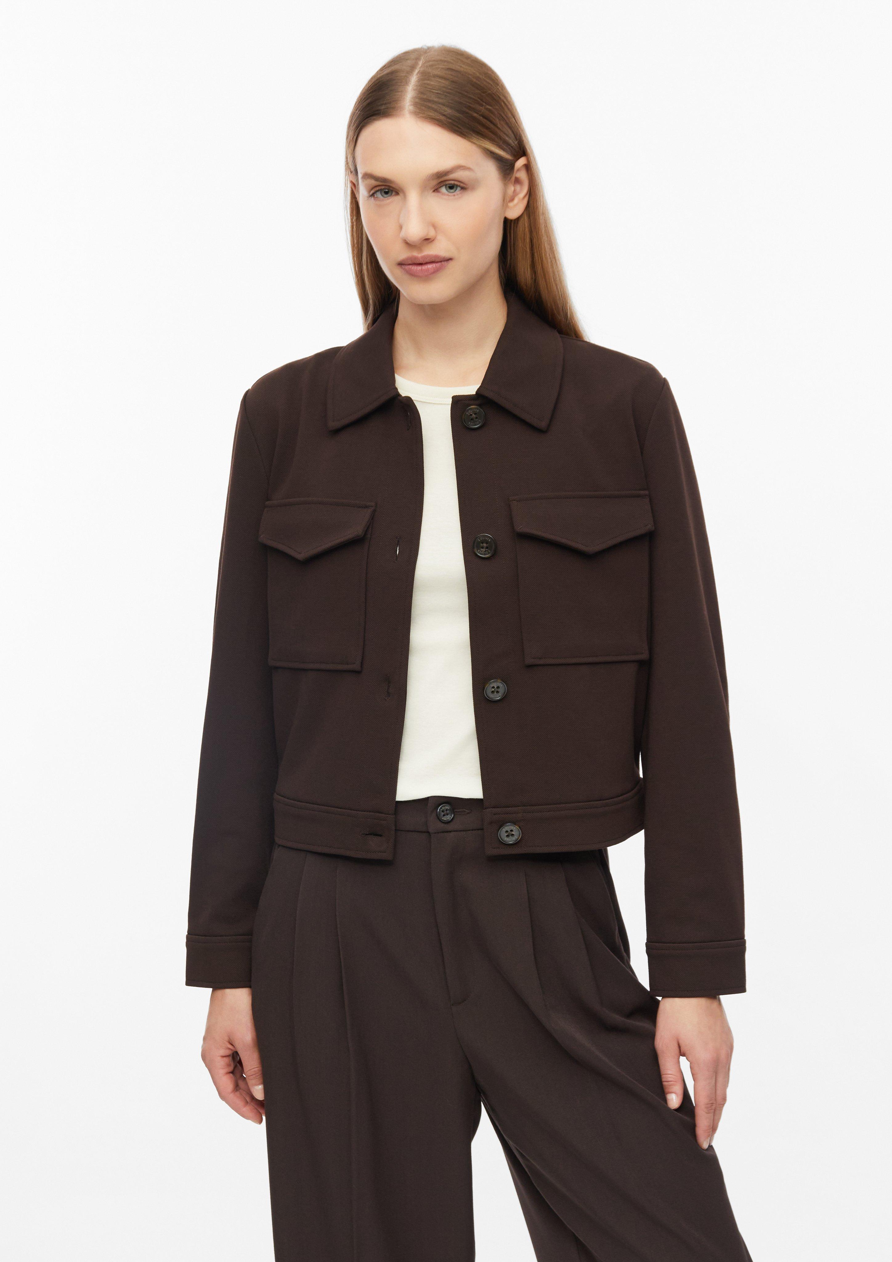 Women Structured jacket made of interlock in brown by s.Oliver