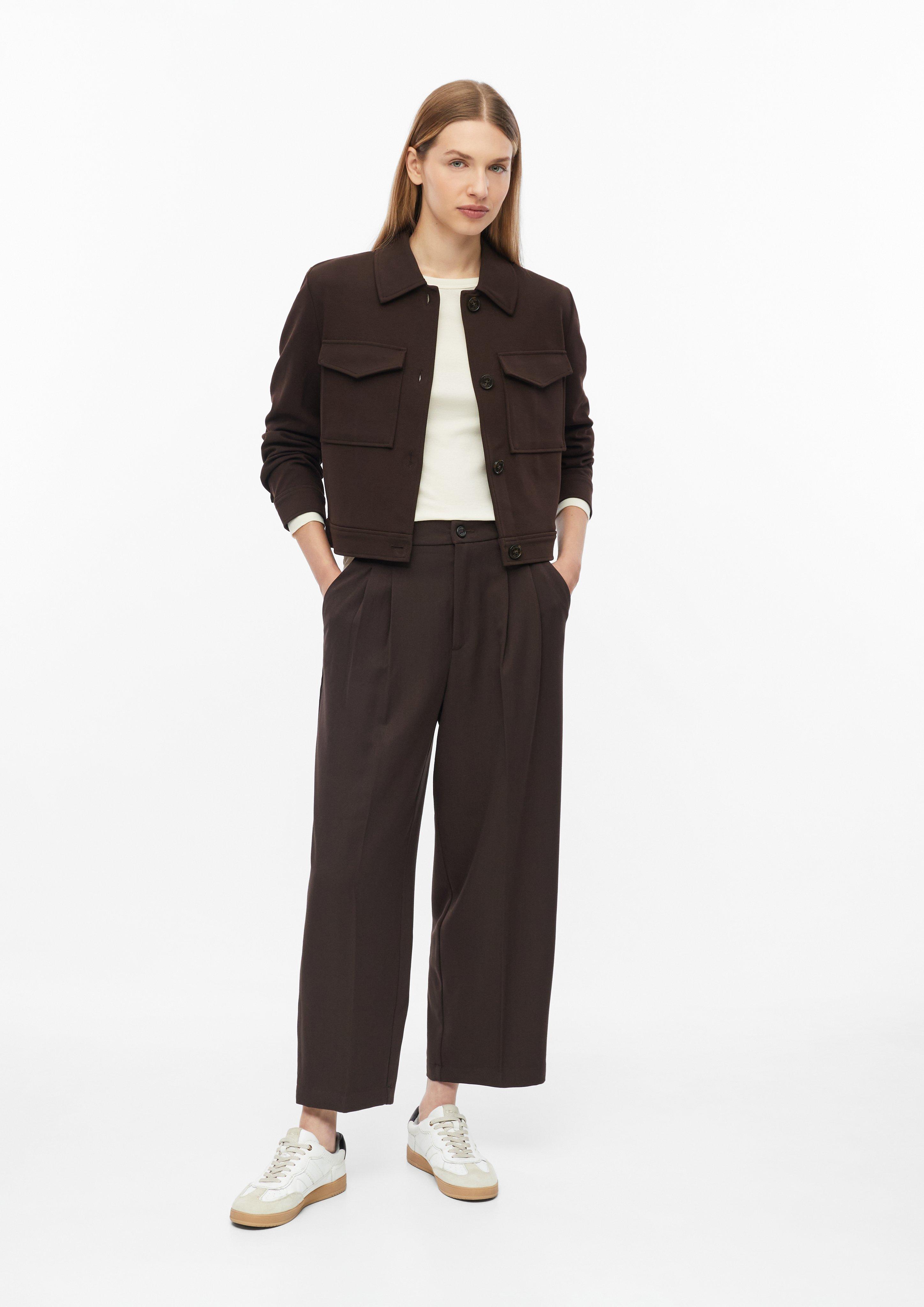 Women Structured jacket made of interlock in brown by s.Oliver